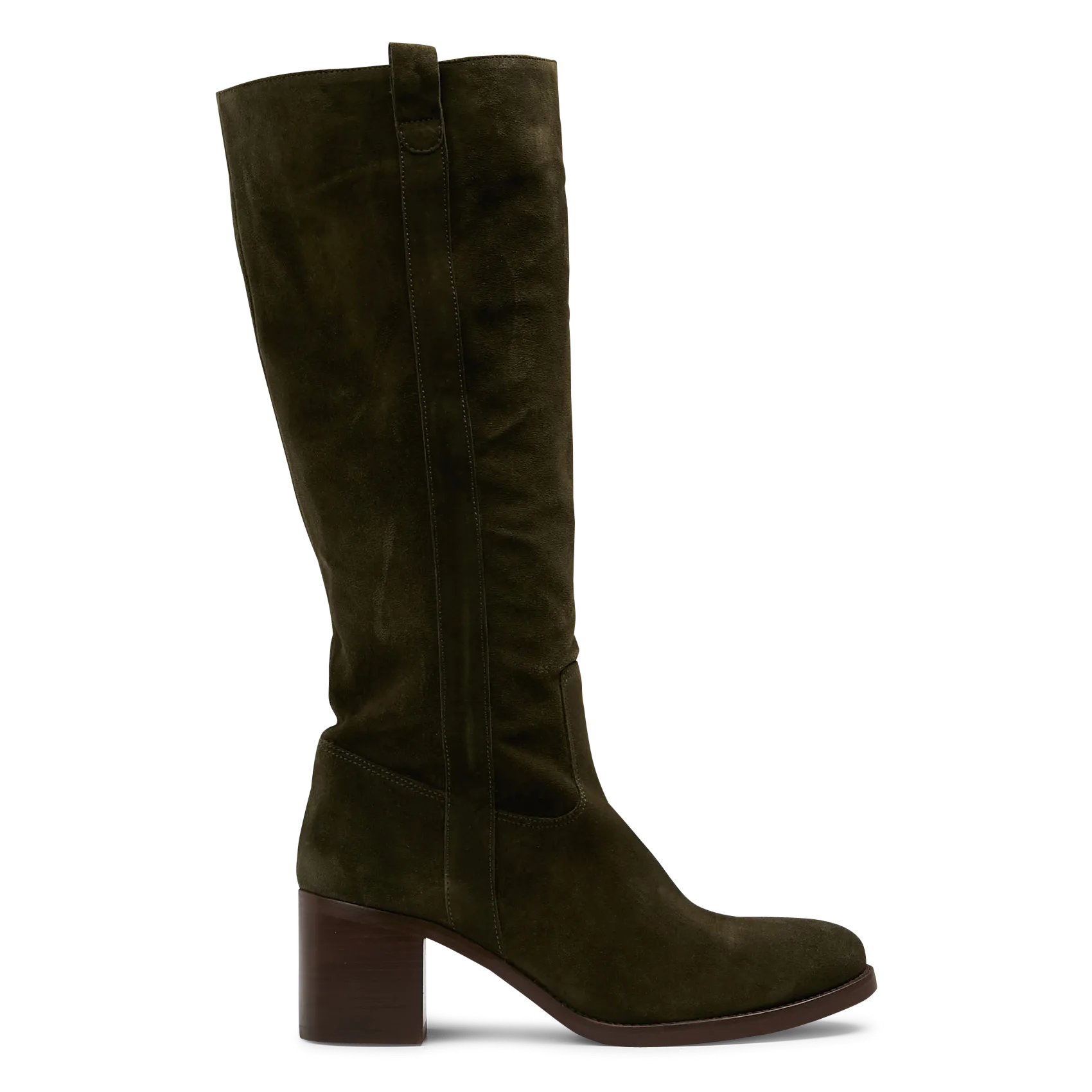 Bottes à talons en cuir velours Vert