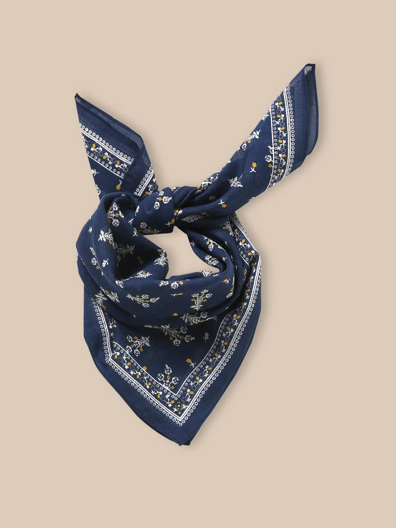 Foulard imprimé bouquet Bleu