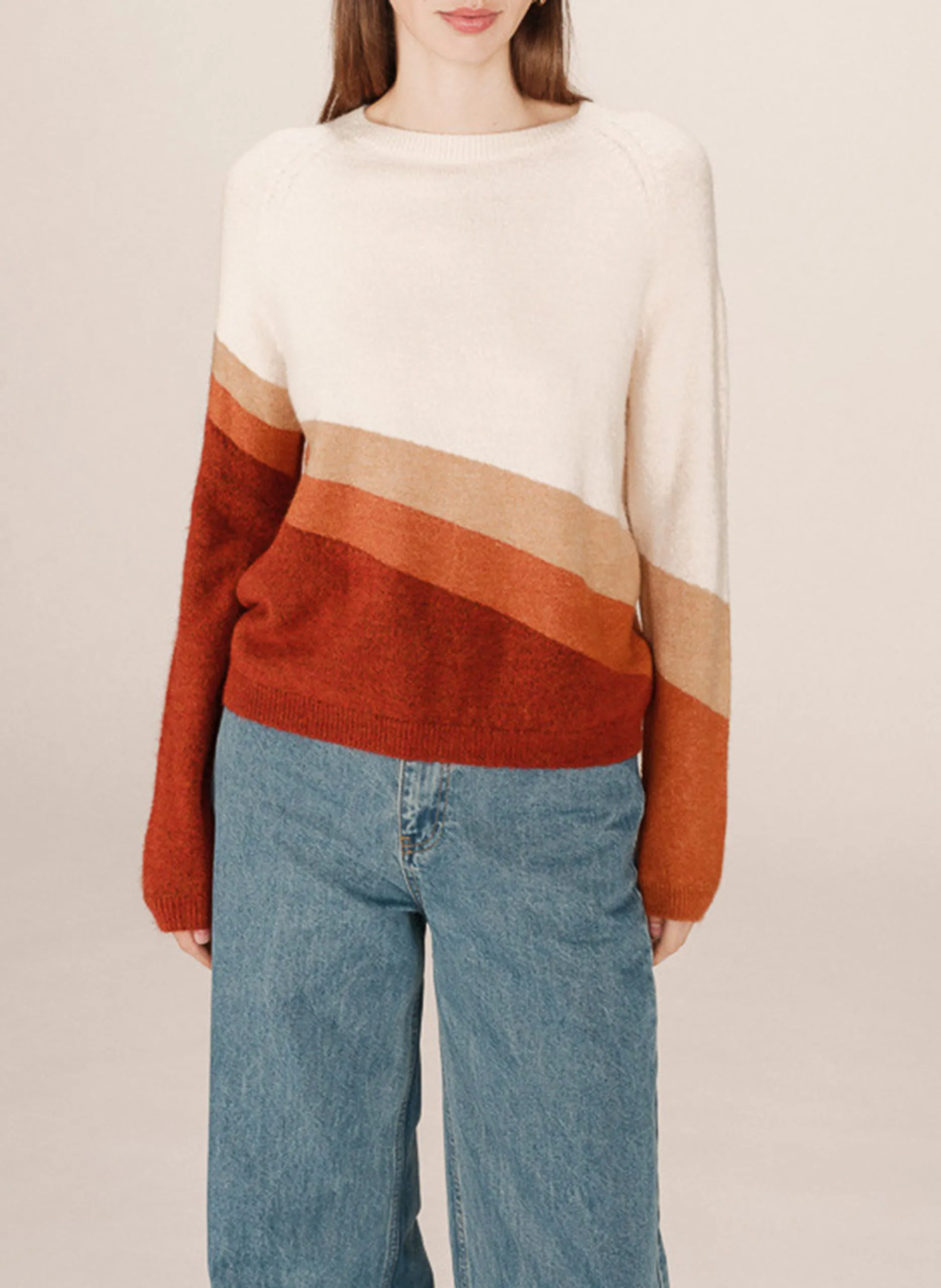 Pull col rond Beige SARANDON