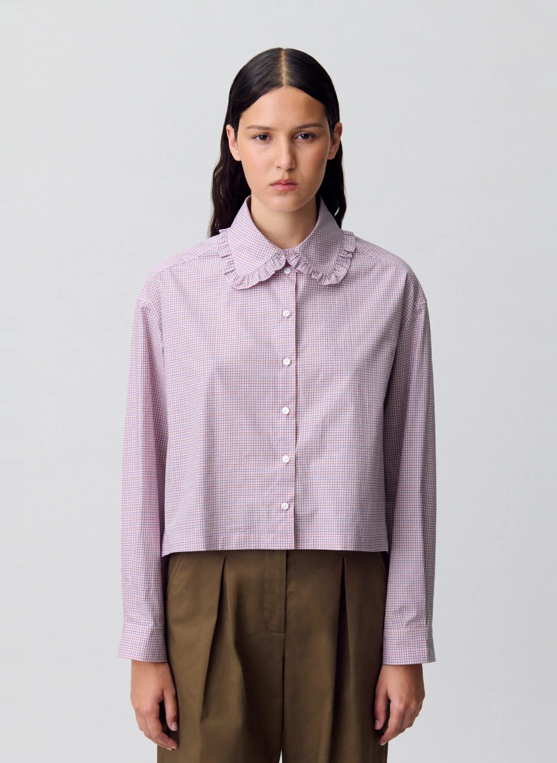 Chemise col classique en coton Multicolore CARINA