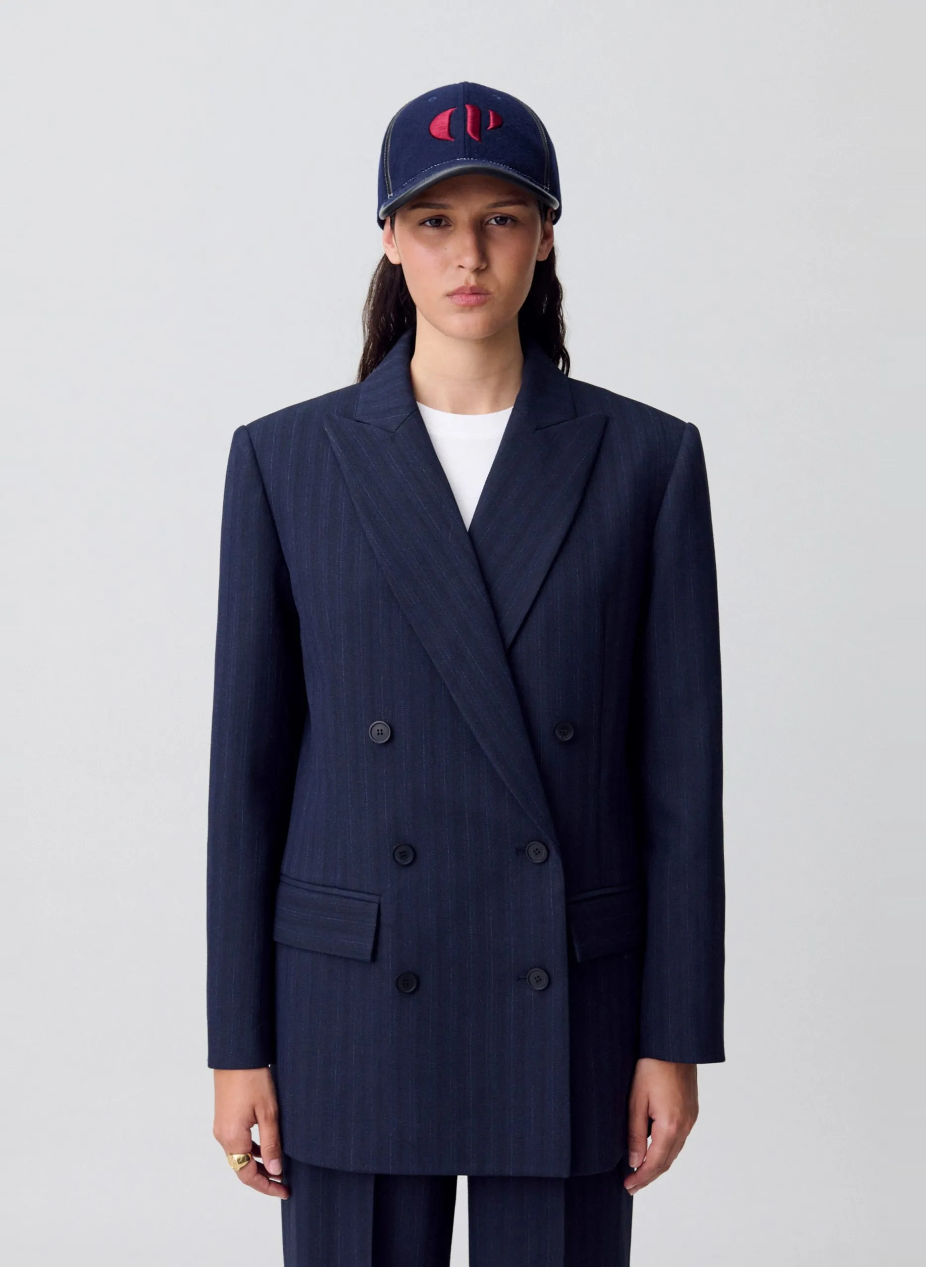 Veste tailleur structurée à rayures Multicolore VILETTEBIS