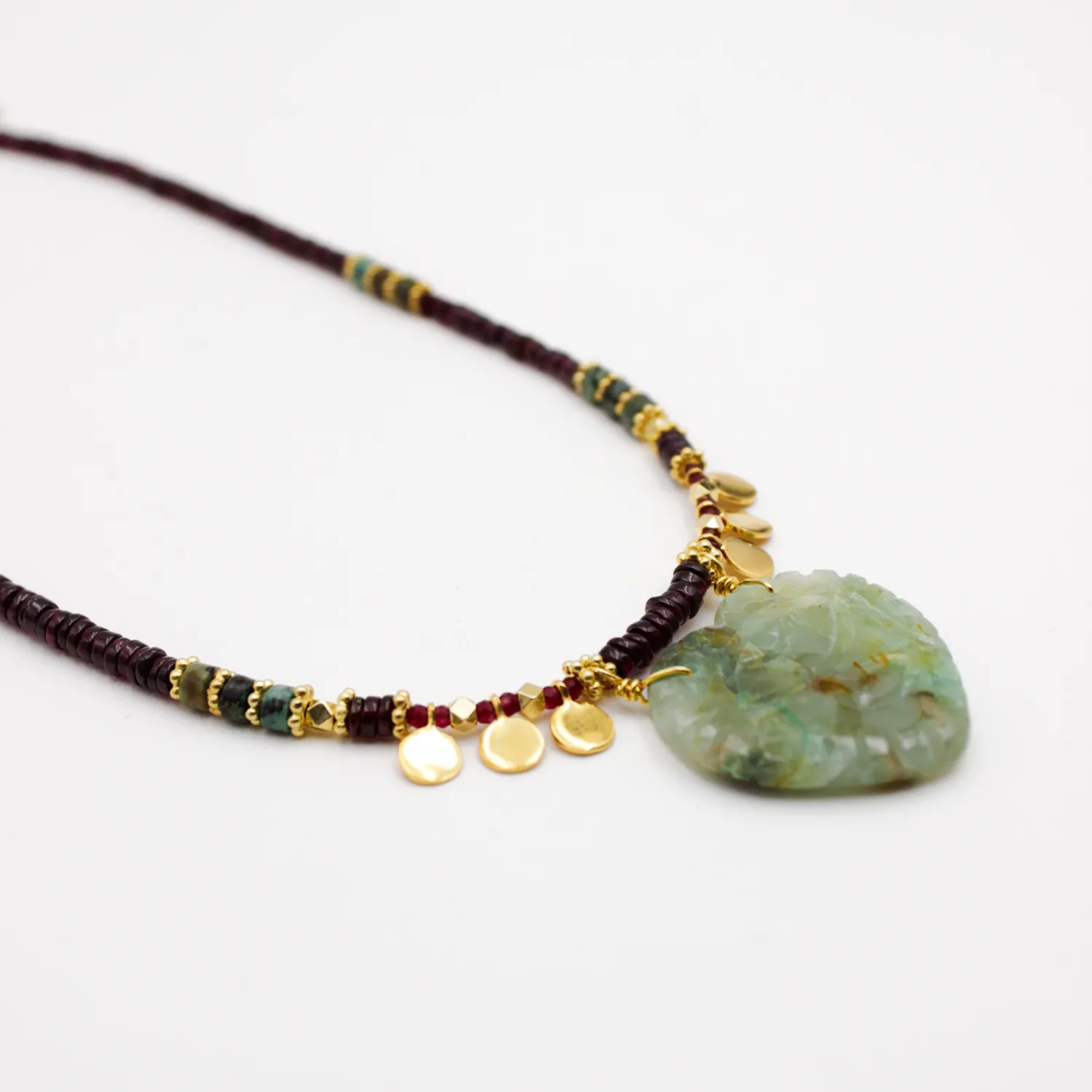 Collier heishi cœur - charlotte Doré