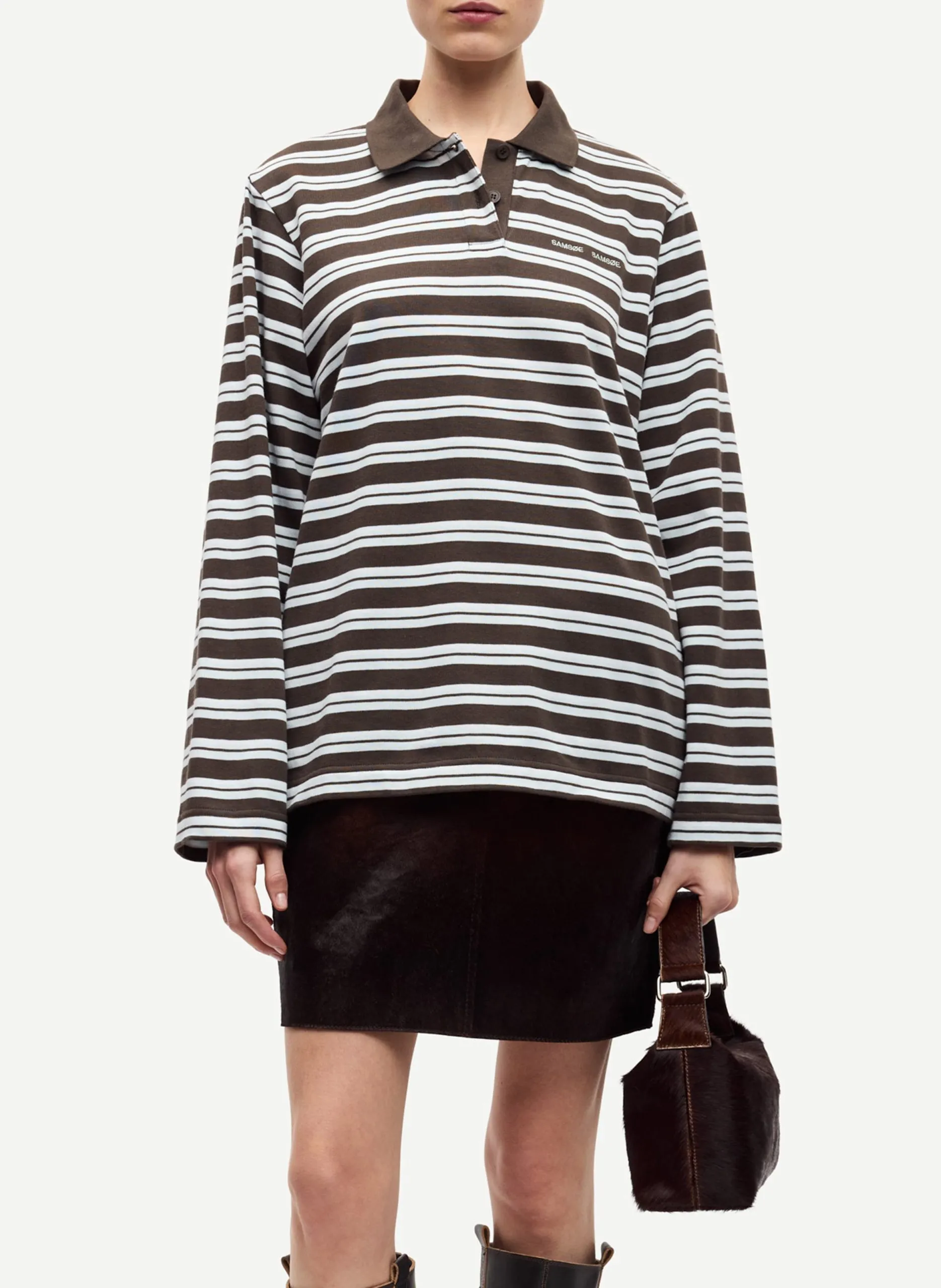 Top col polo en coton bio Multicolore SADOVER