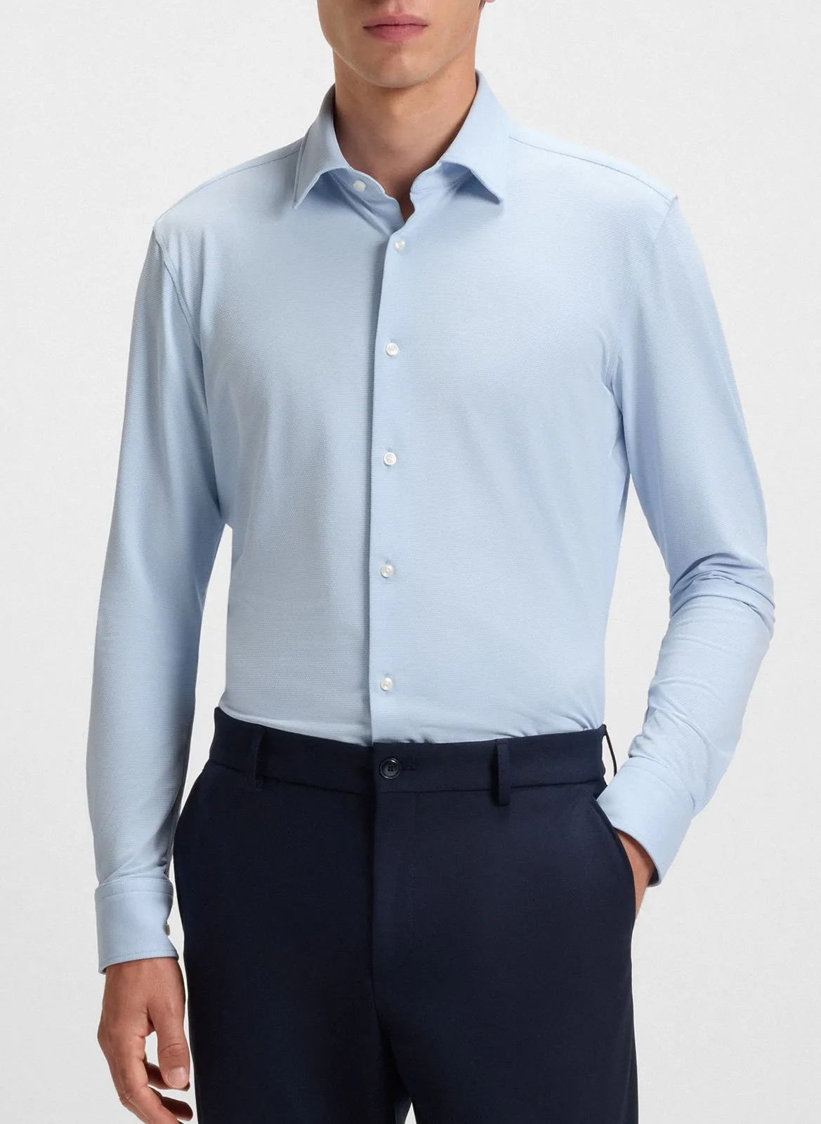 Chemise col classique slim fit Bleu