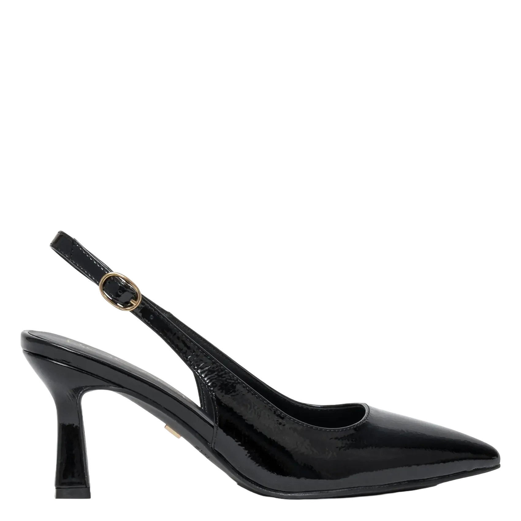Escarpins slingback en cuir verni Noir DELPHIE