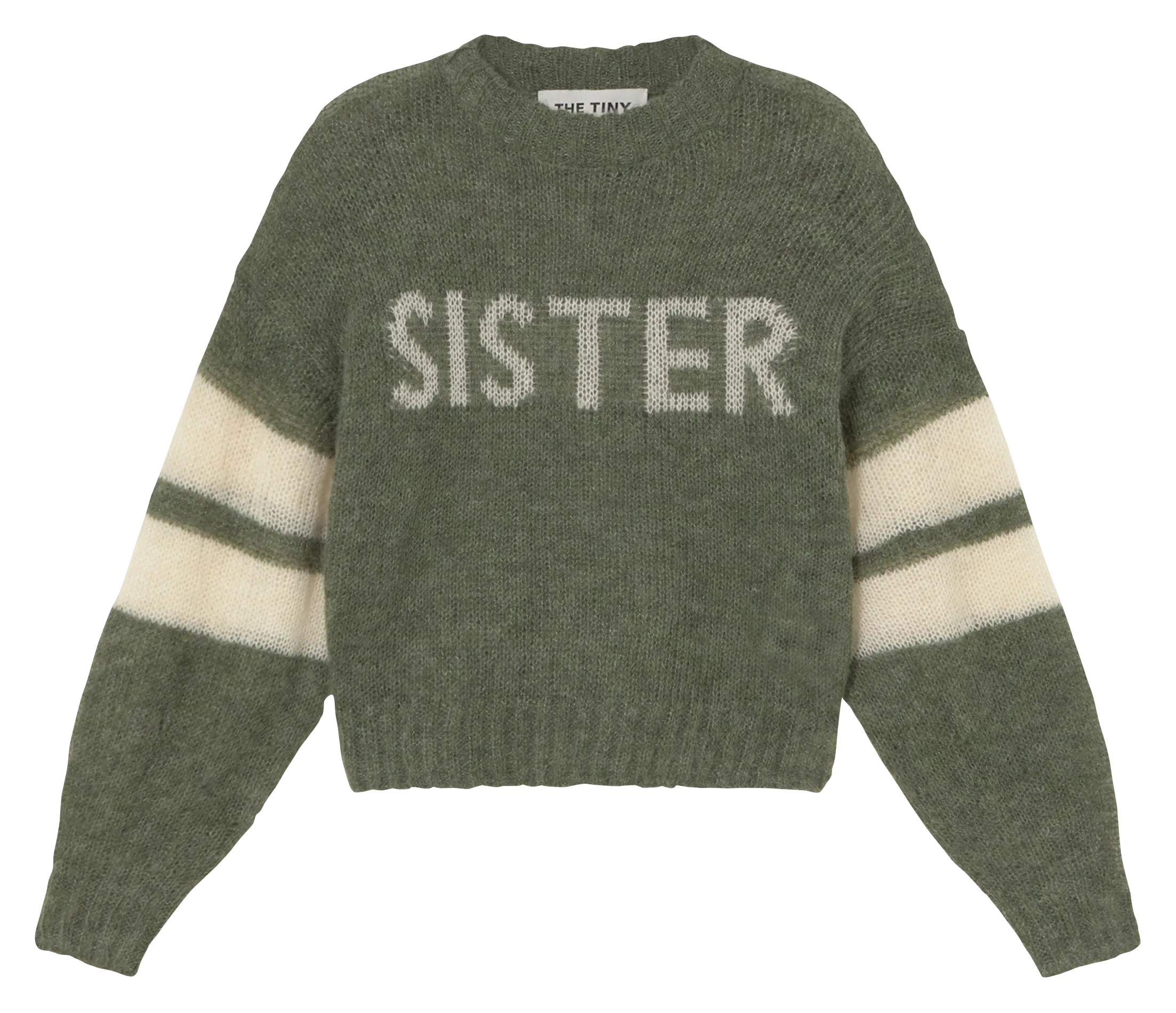 Pull oversize en laine mélangée Kaki LUCA