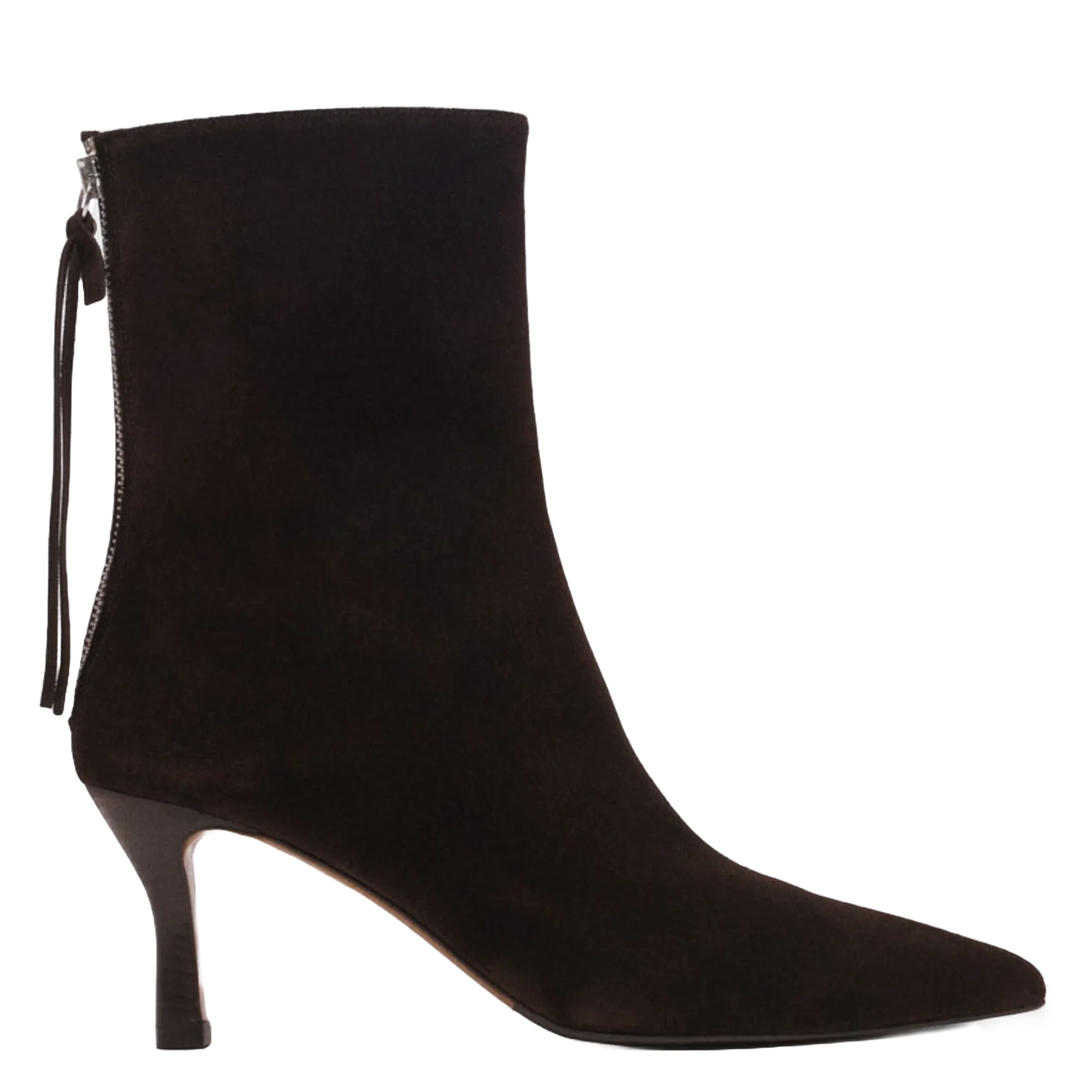 Bottines à talons en suède Marron