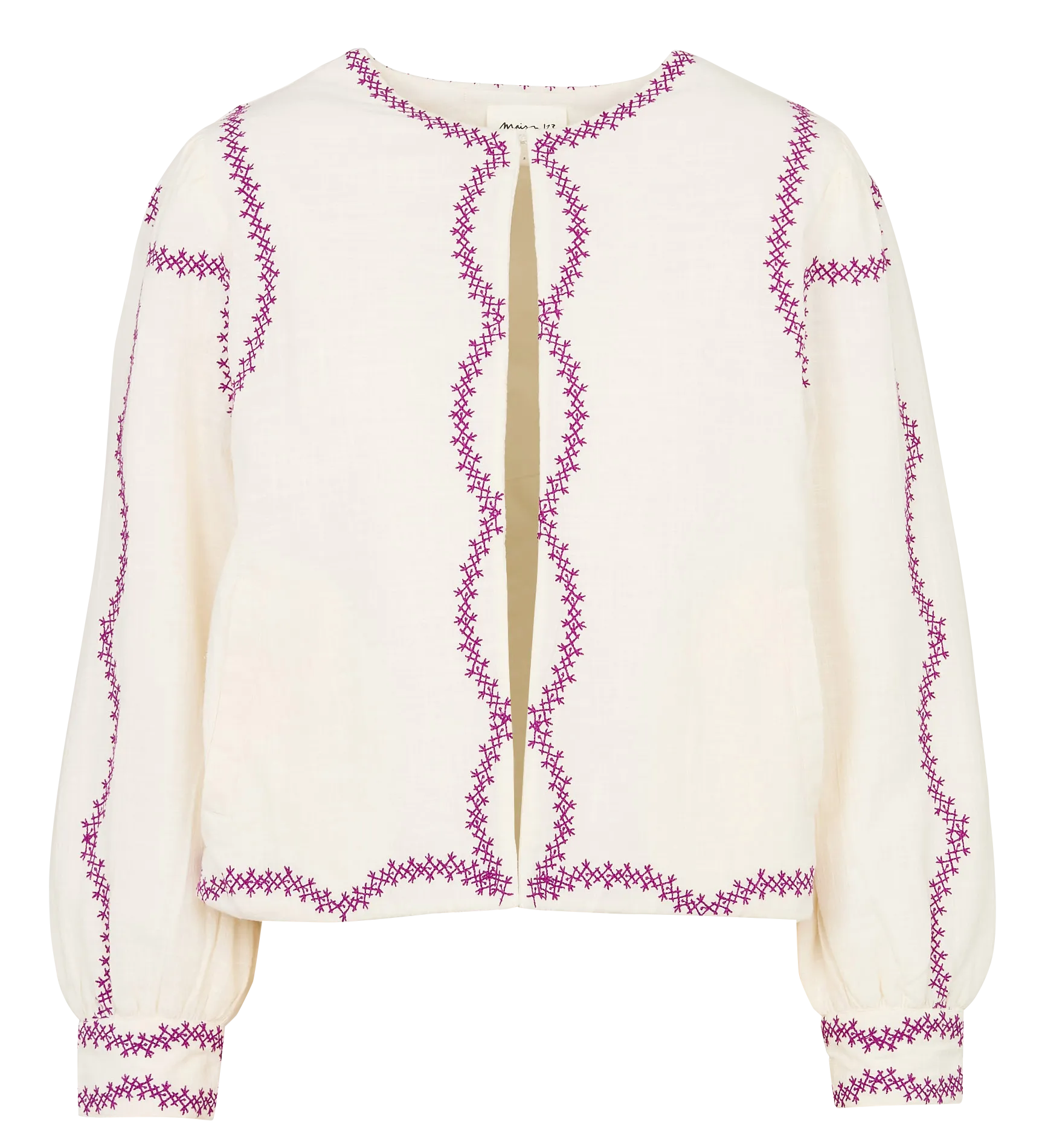 Veste droite en coton Beige POLLY