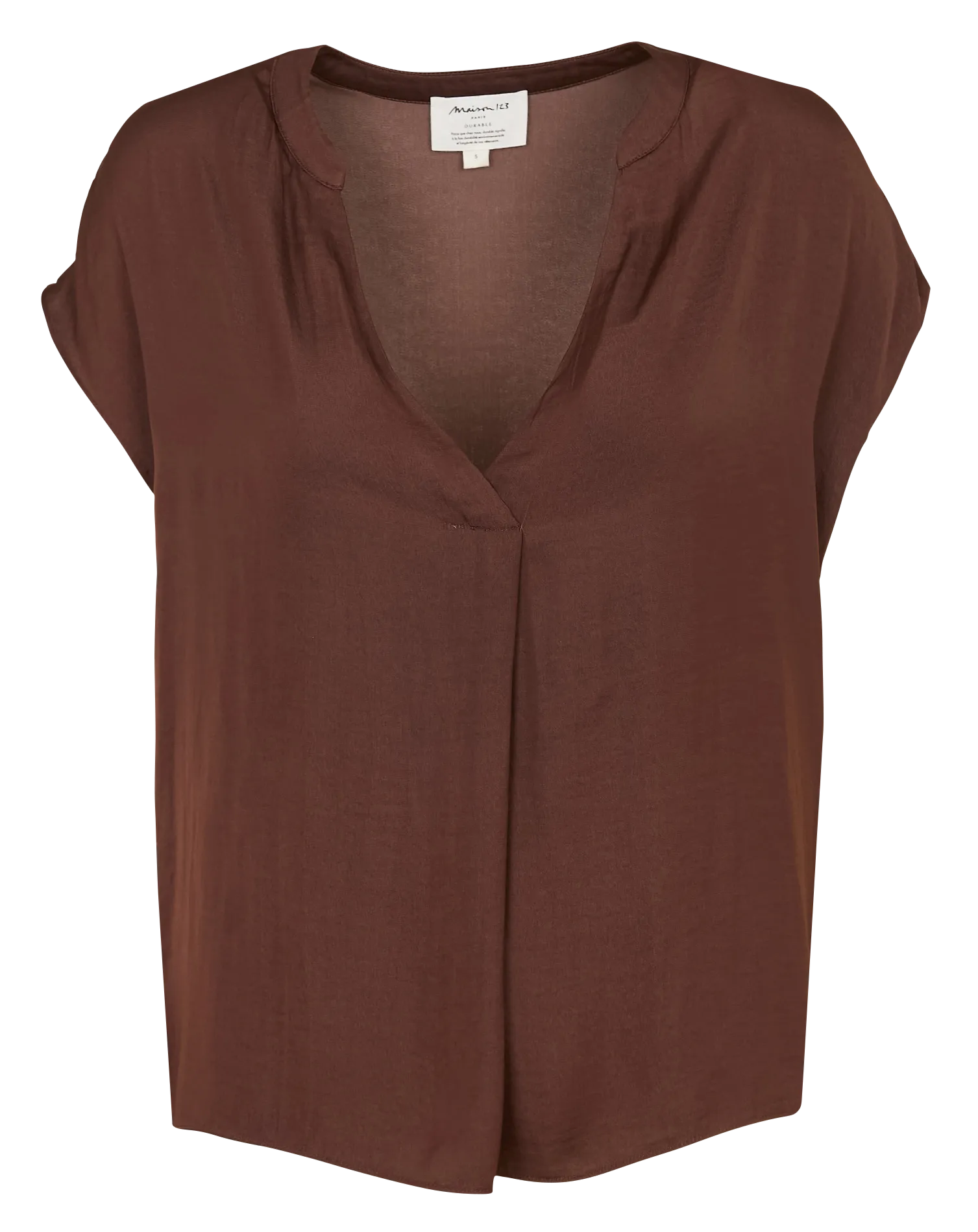 Blouse droite satinée Marron PHANY