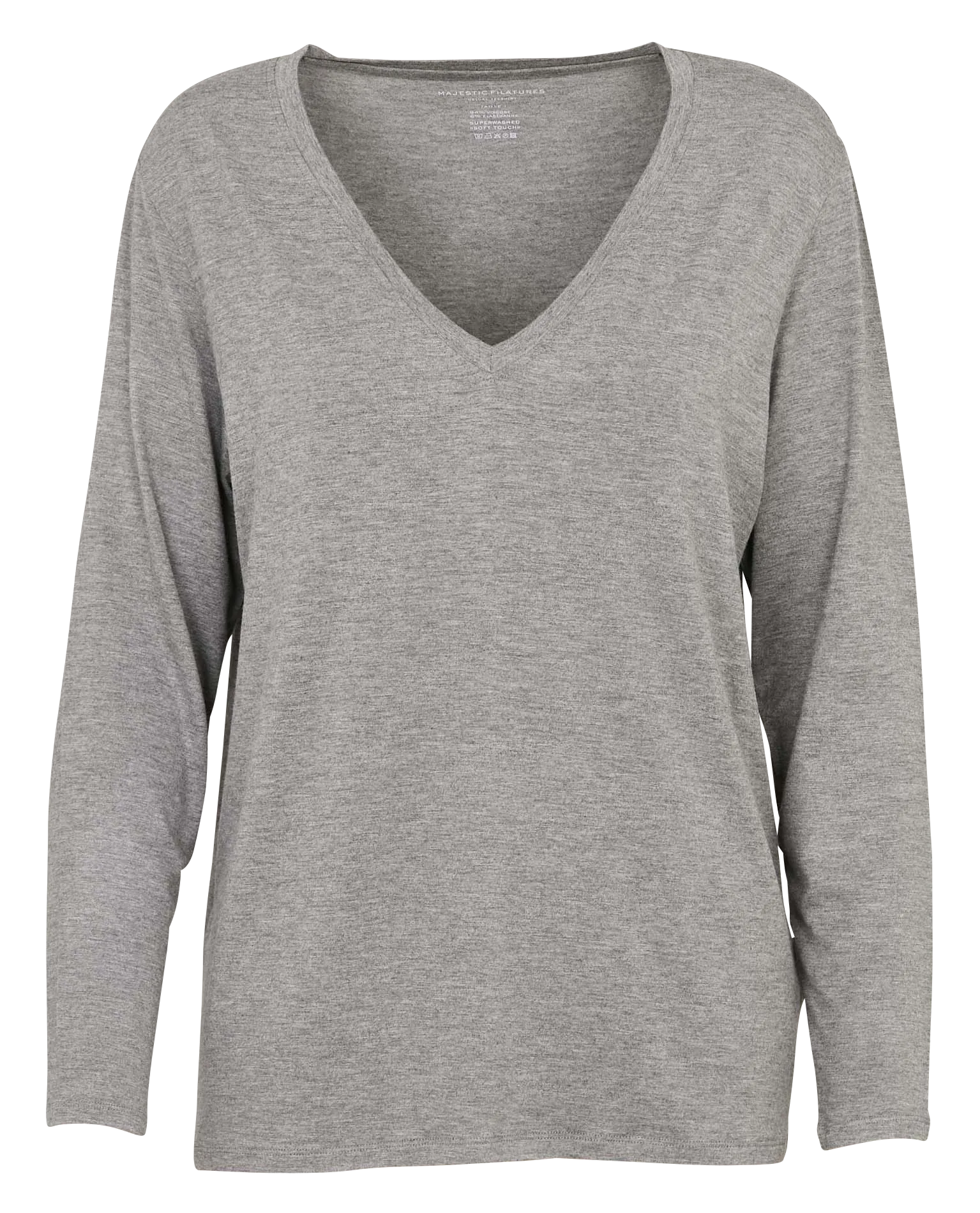 Tee-shirt droit col V Gris
