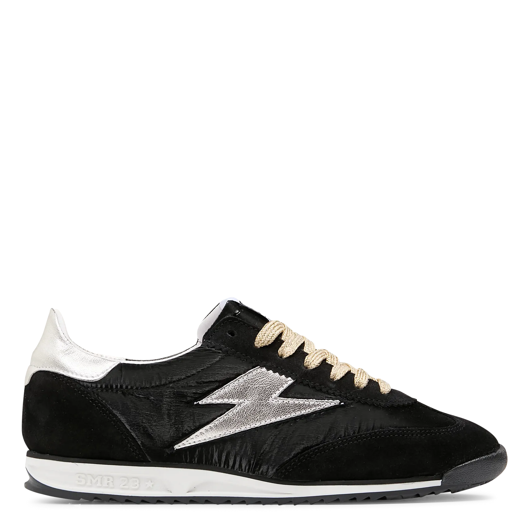 Baskets basses en cuir mélangé Noir JOYCE