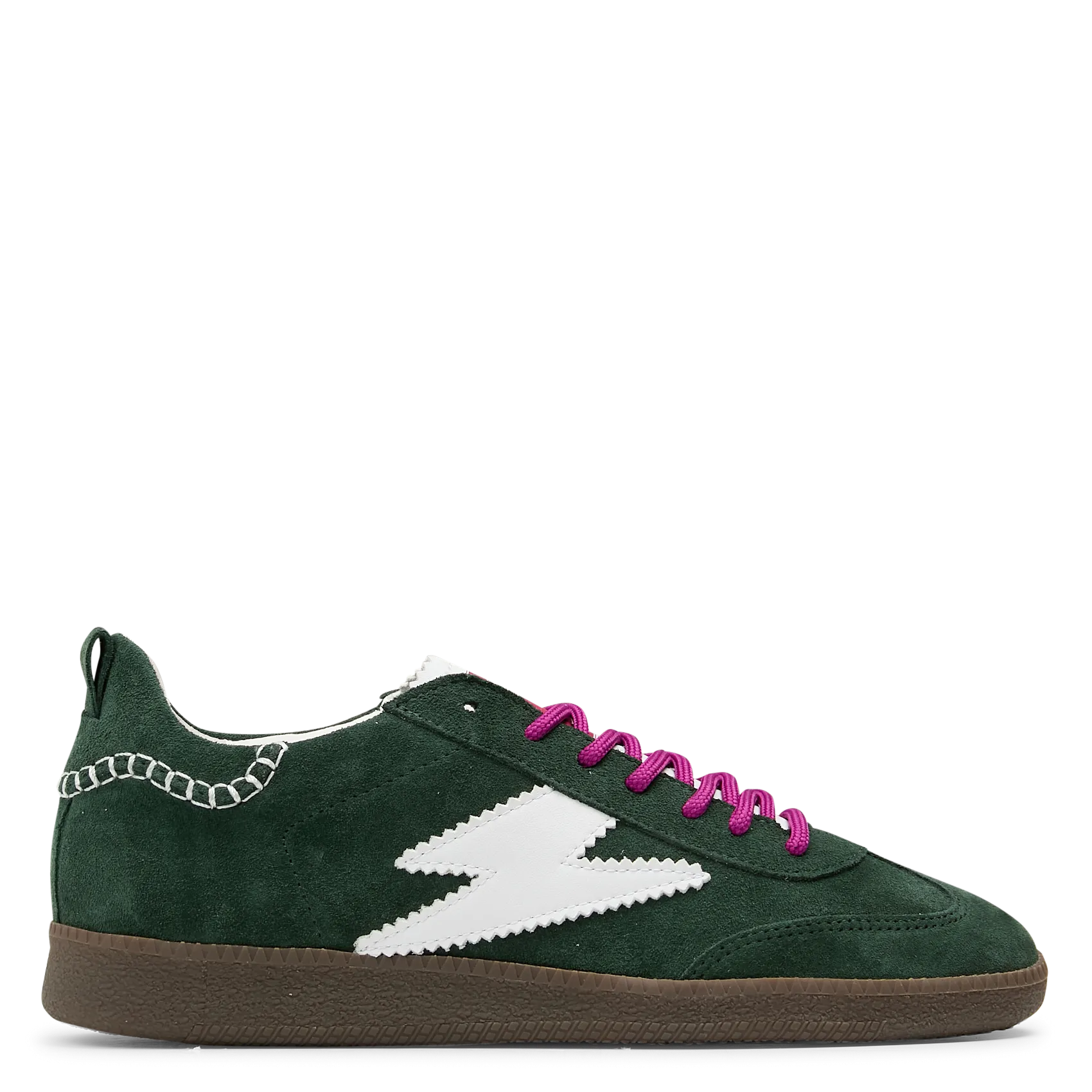 Baskets basses en cuir mélangé Vert ASHLEY