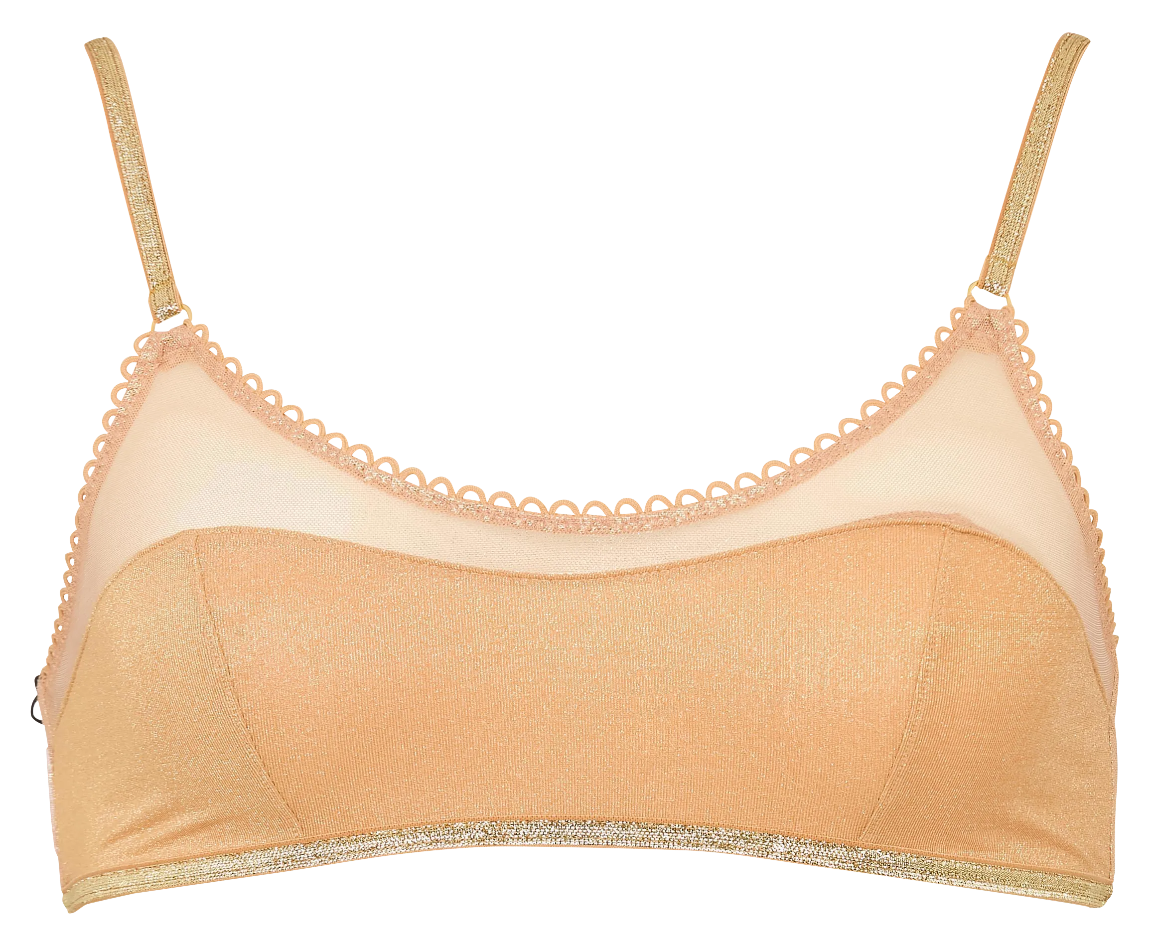 Brassière bi-matière scintillante Orange AMOK