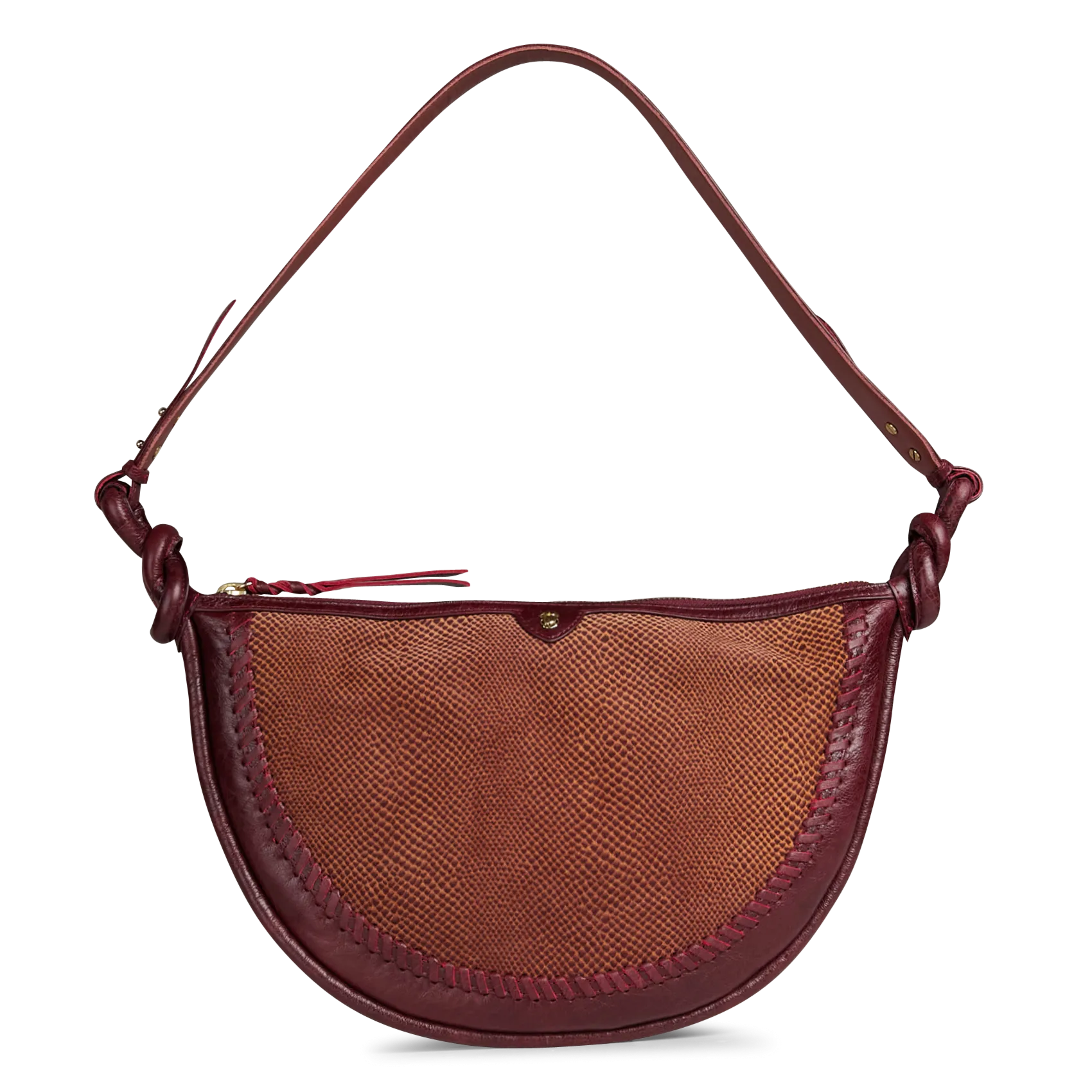 Sac demi-lune en cuir mélangé Rouge CHRIS