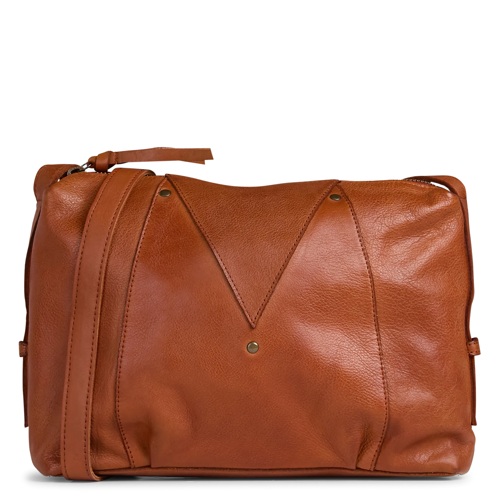 Sac bandoulière en cuir Marron JANETT