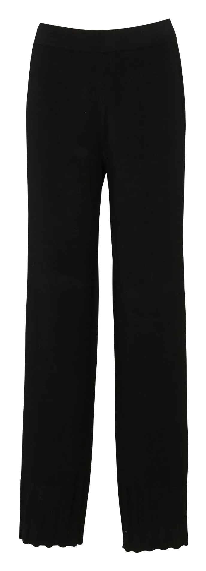 Pantalon droit en maille Noir
