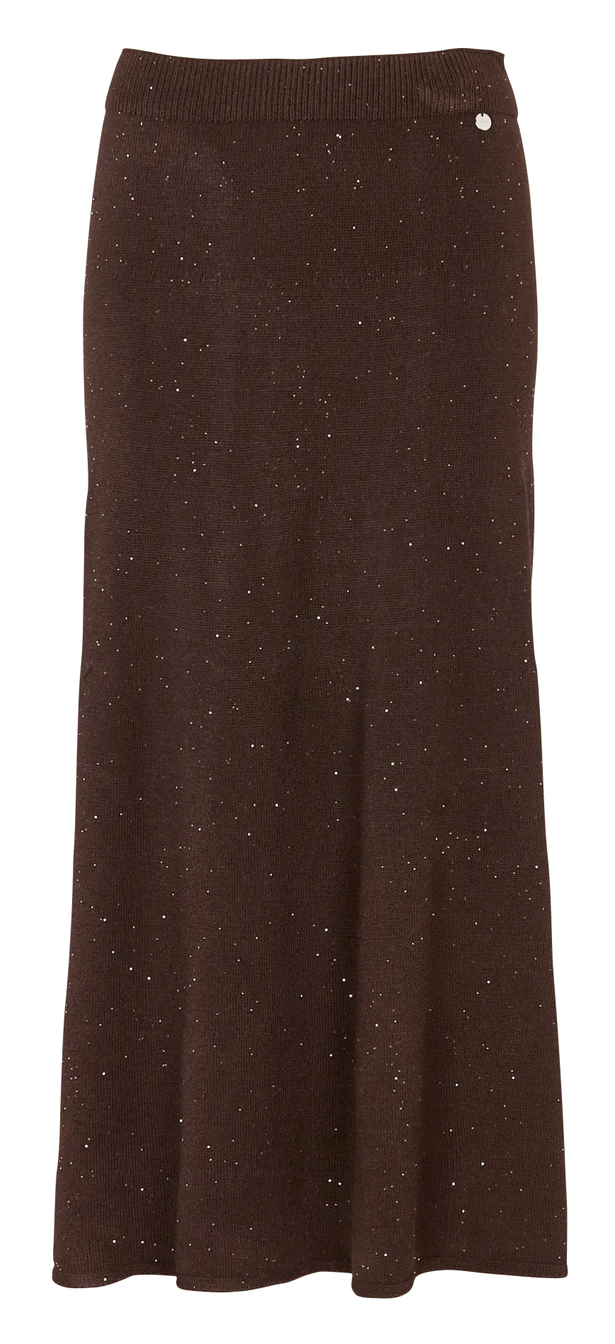 Jupe longue évasée Marron