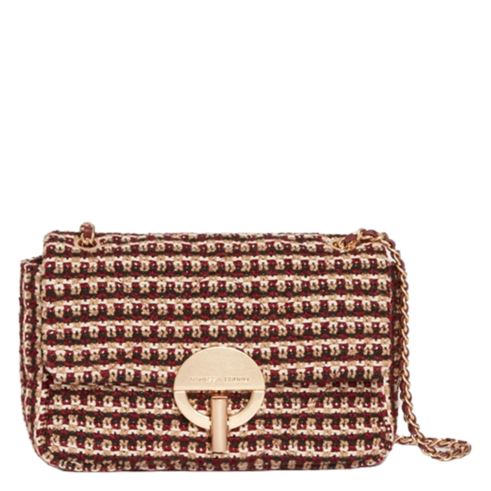 Sac bandoulière rabat à motif Rouge MOON MOYEN