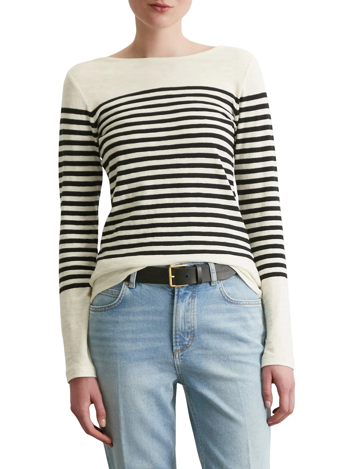 Tee-shirt col bateau en coton Multicolore