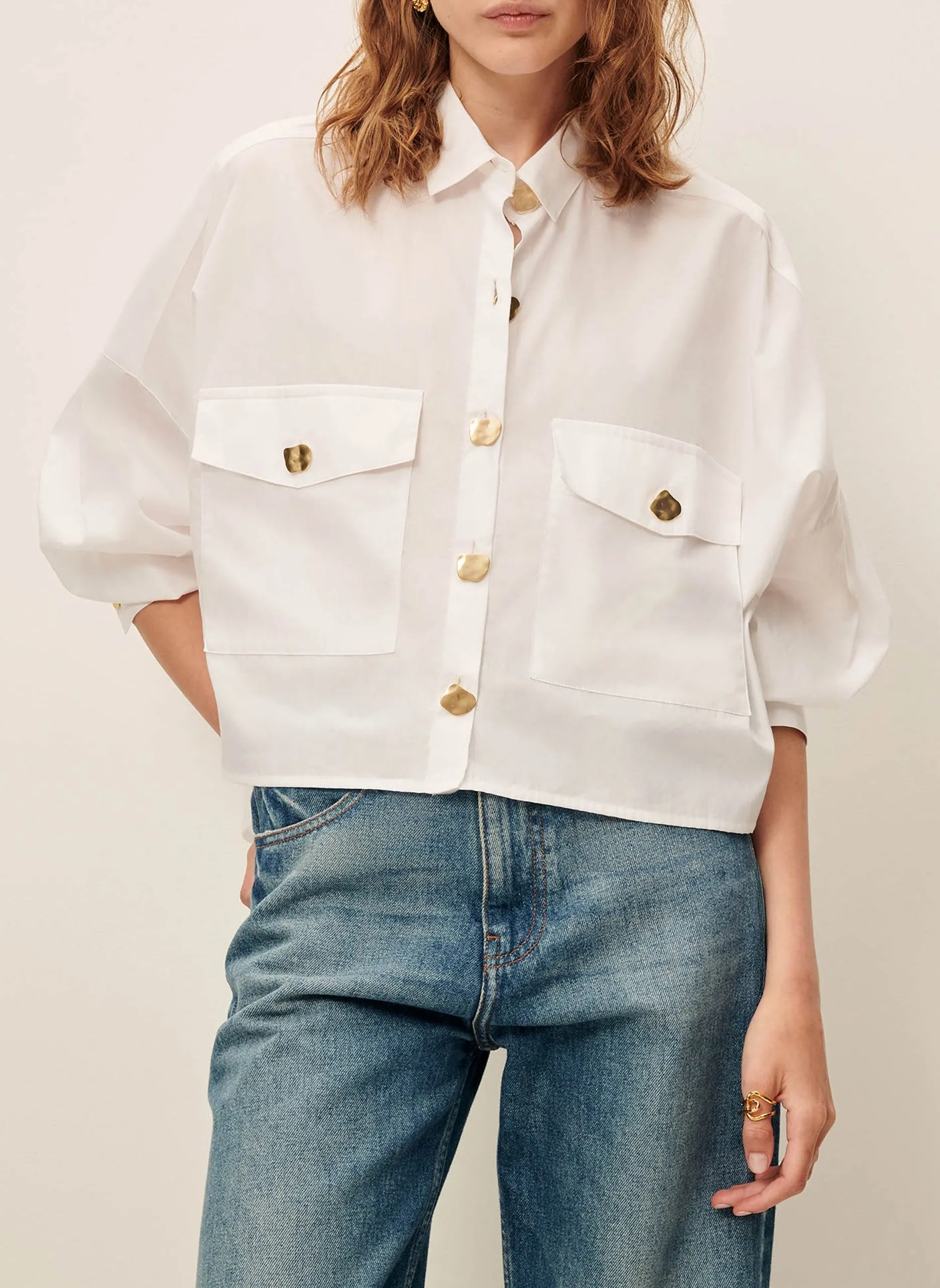 Chemise col classique en coton Blanc BALANCA