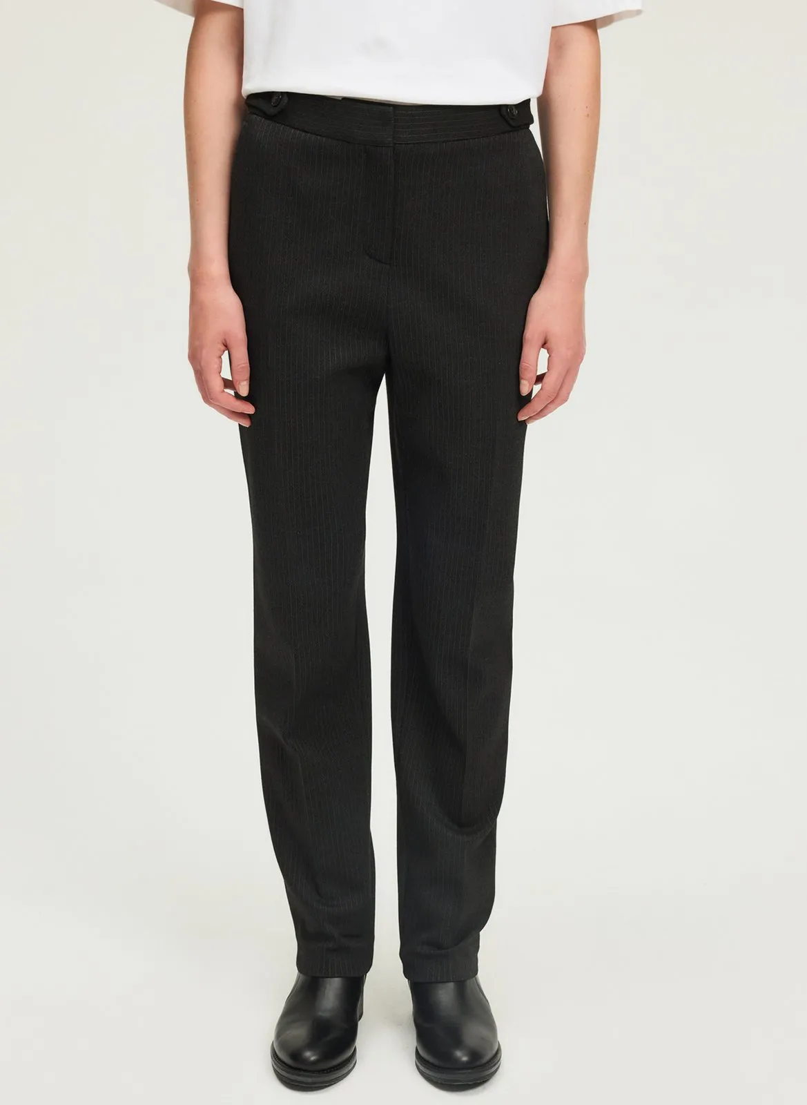 Pantalon droit à rayures Gris CAPRICE