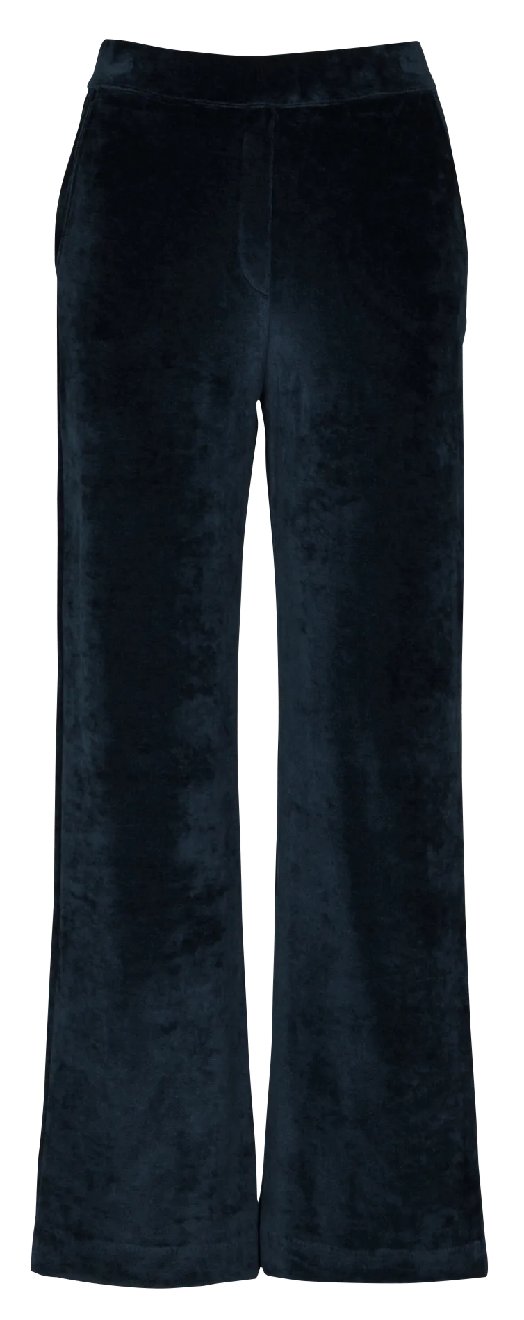 Pantalon droit en velours uni Bleu