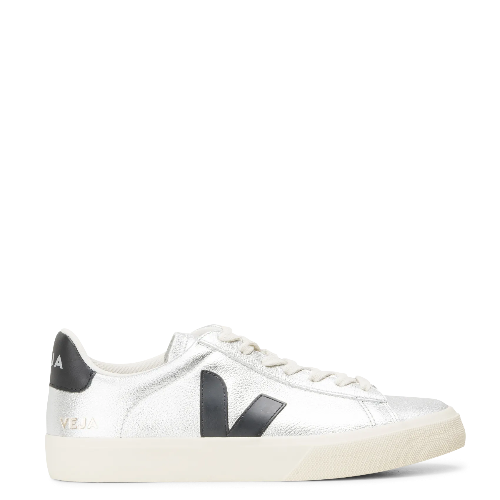 Baskets basses bi matière Argent CAMPO