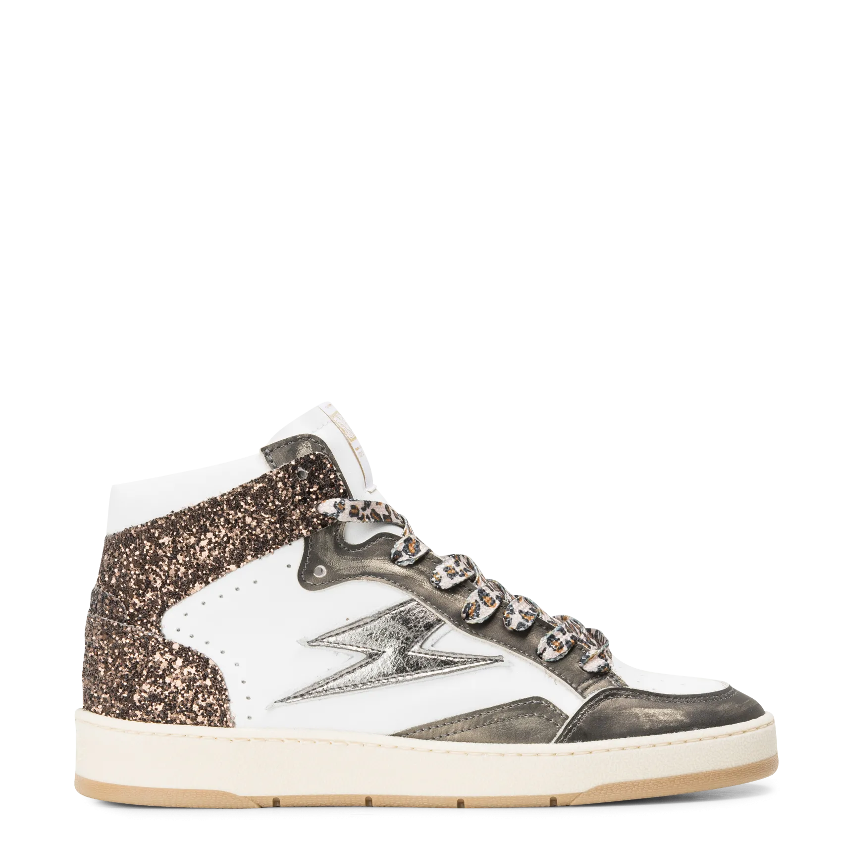 Baskets hautes en cuir mélangé Marron ROBIN