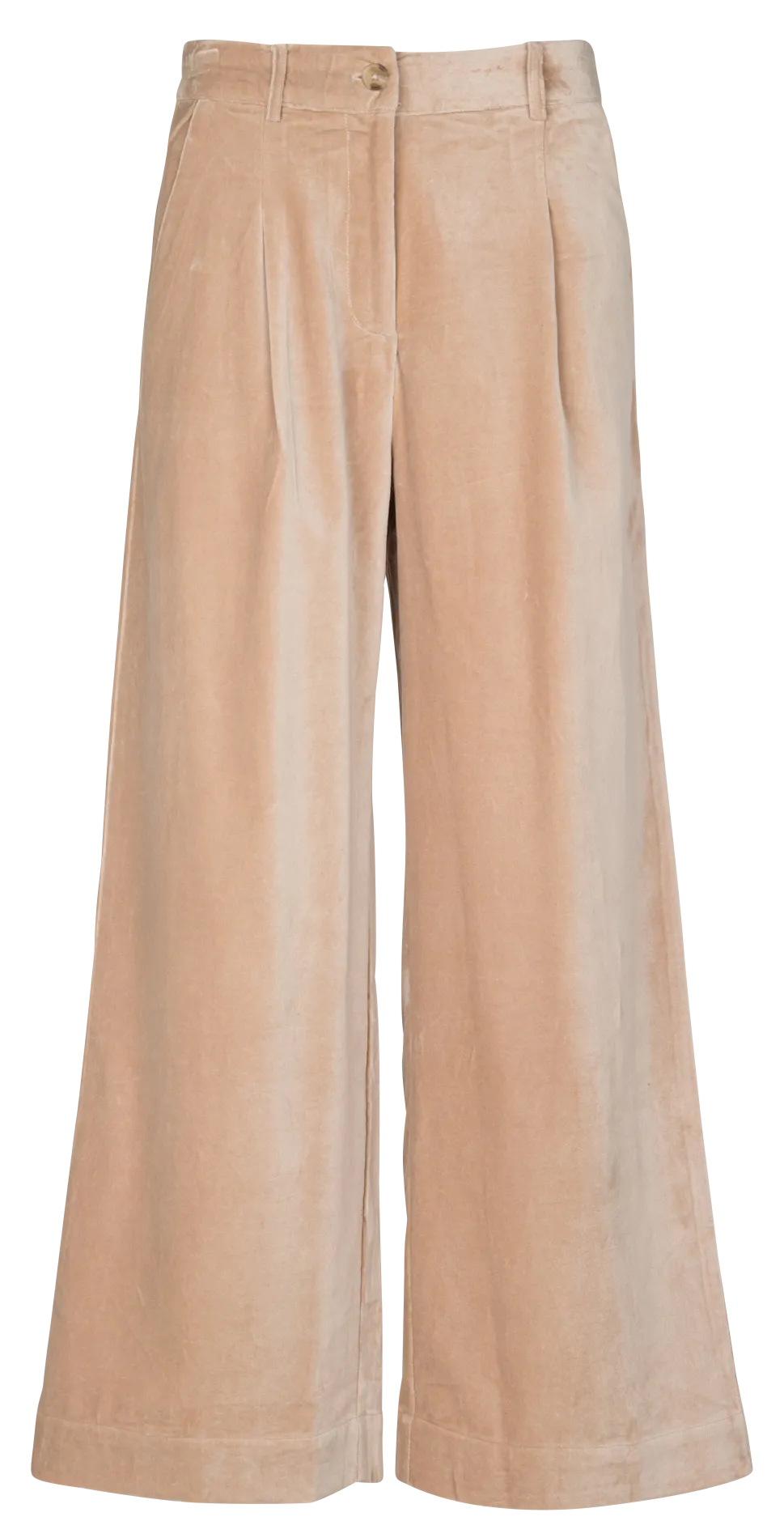 Pantalon large en velours de coton Beige CAROUB