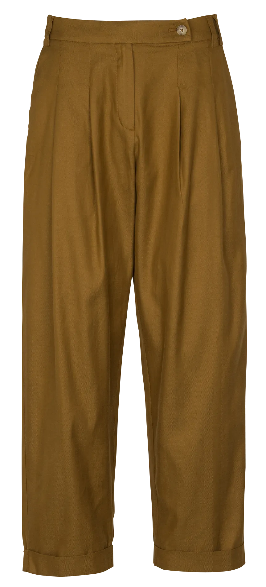 Pantalon large à plis Marron