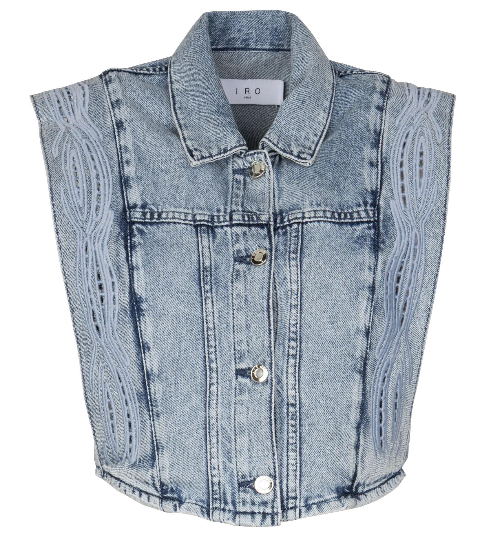 Veste en jean ajustée en coton Bleu ROSYE