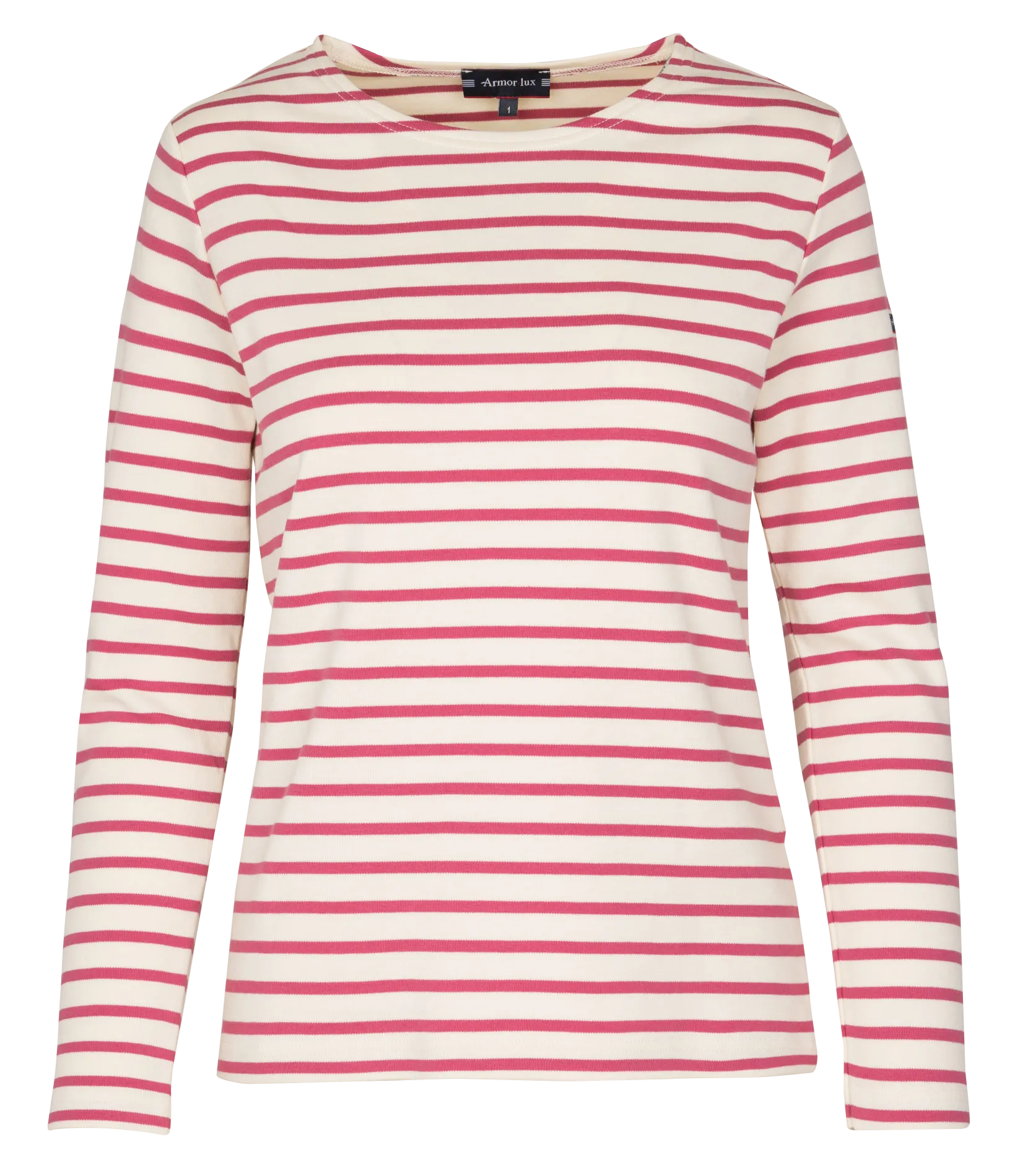 Marinière col rond en coton Beige