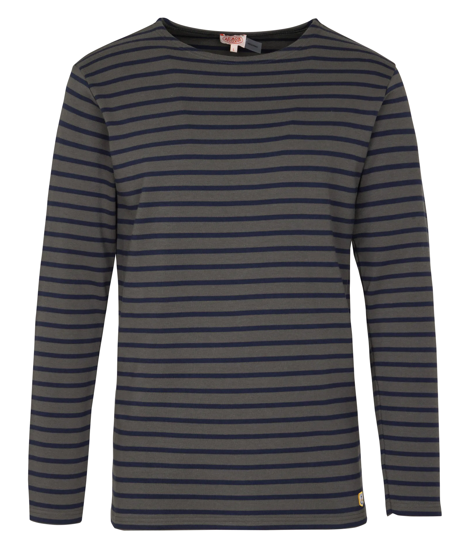 T-shirt col rond à rayures en coton Bleu HOUAT