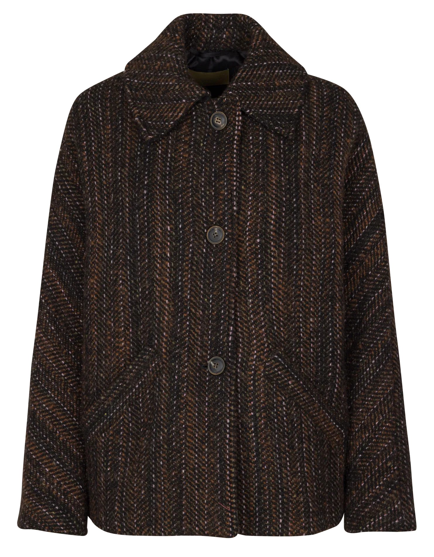 Manteau droit en laine mélangée Marron LORD