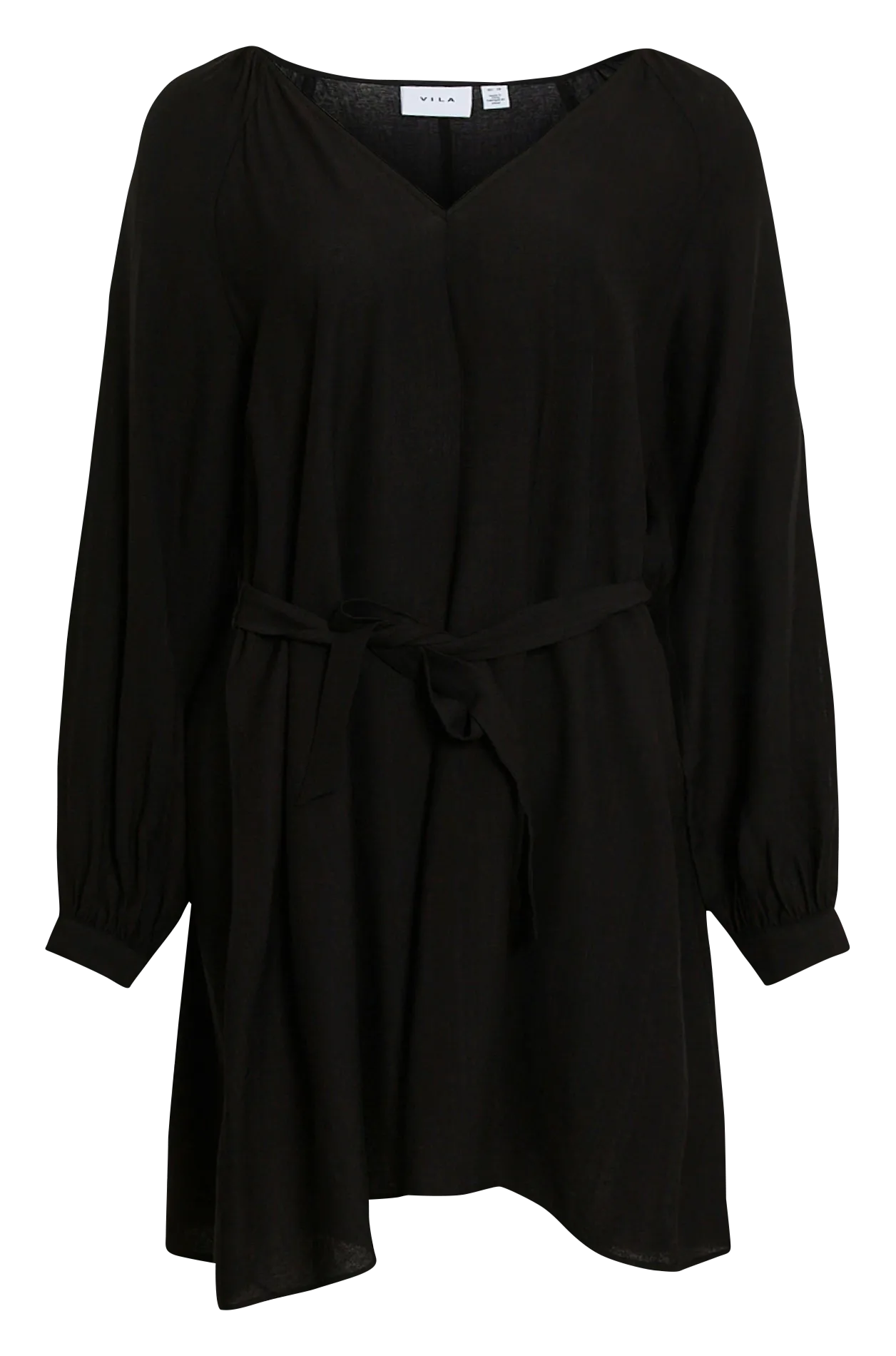 Robe courte ample col V Noir WOOM