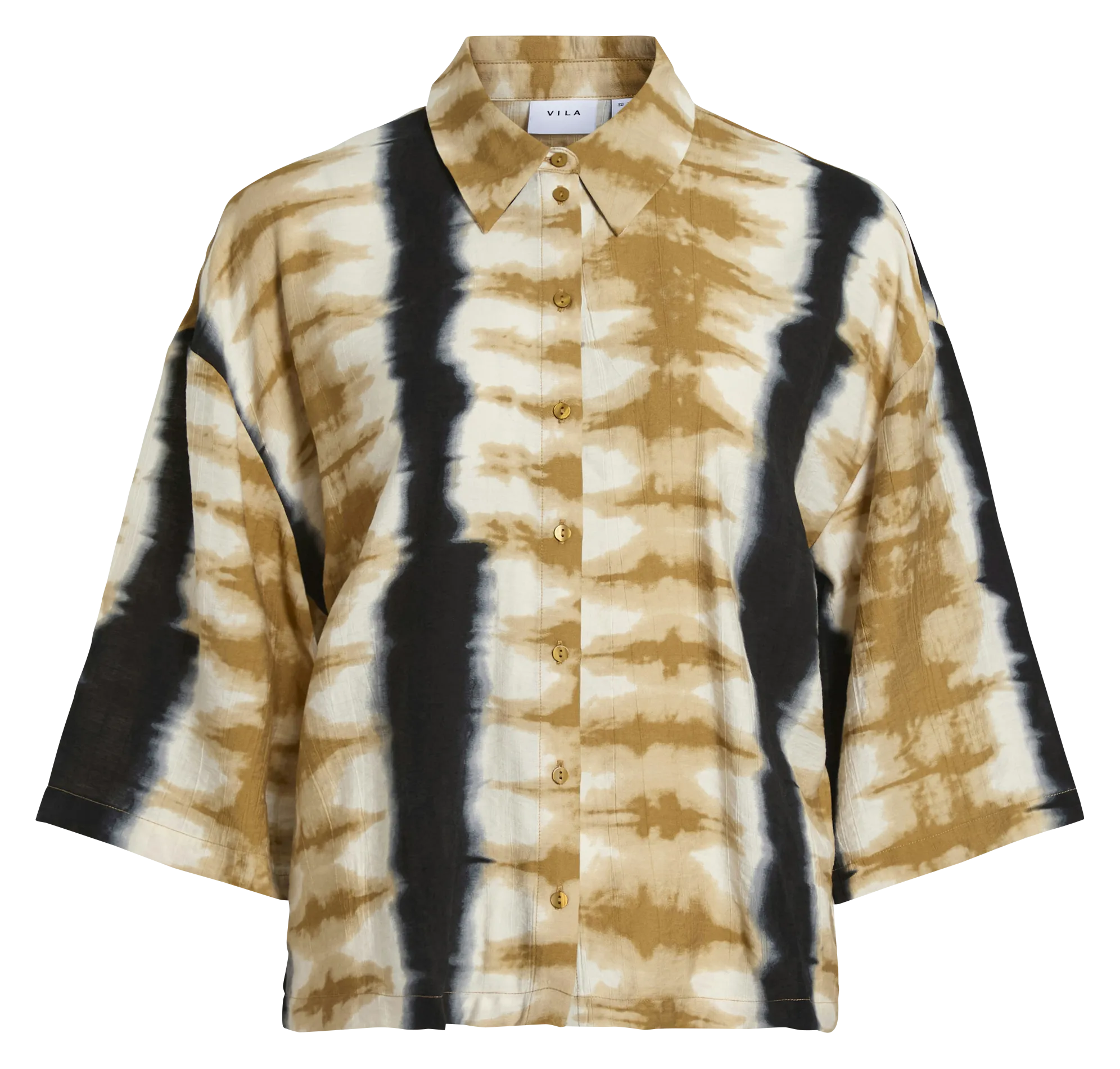 Chemise droite col classique Marron WRINKLE