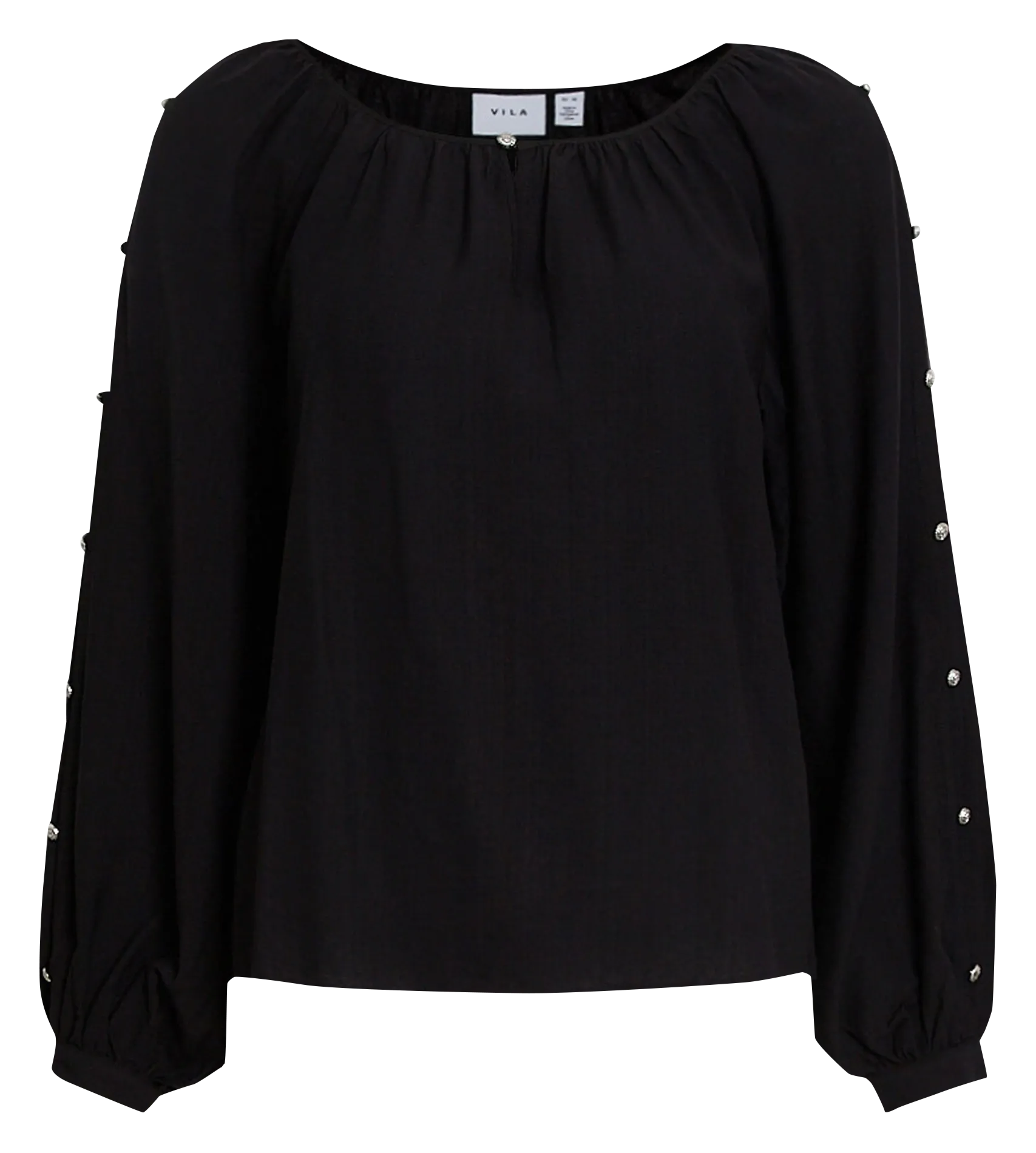 Top droit col rond Noir WOOM