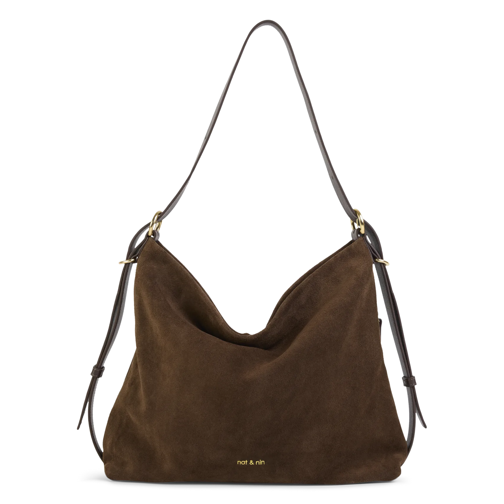 Sac hobo en cuir Marron MOREEN