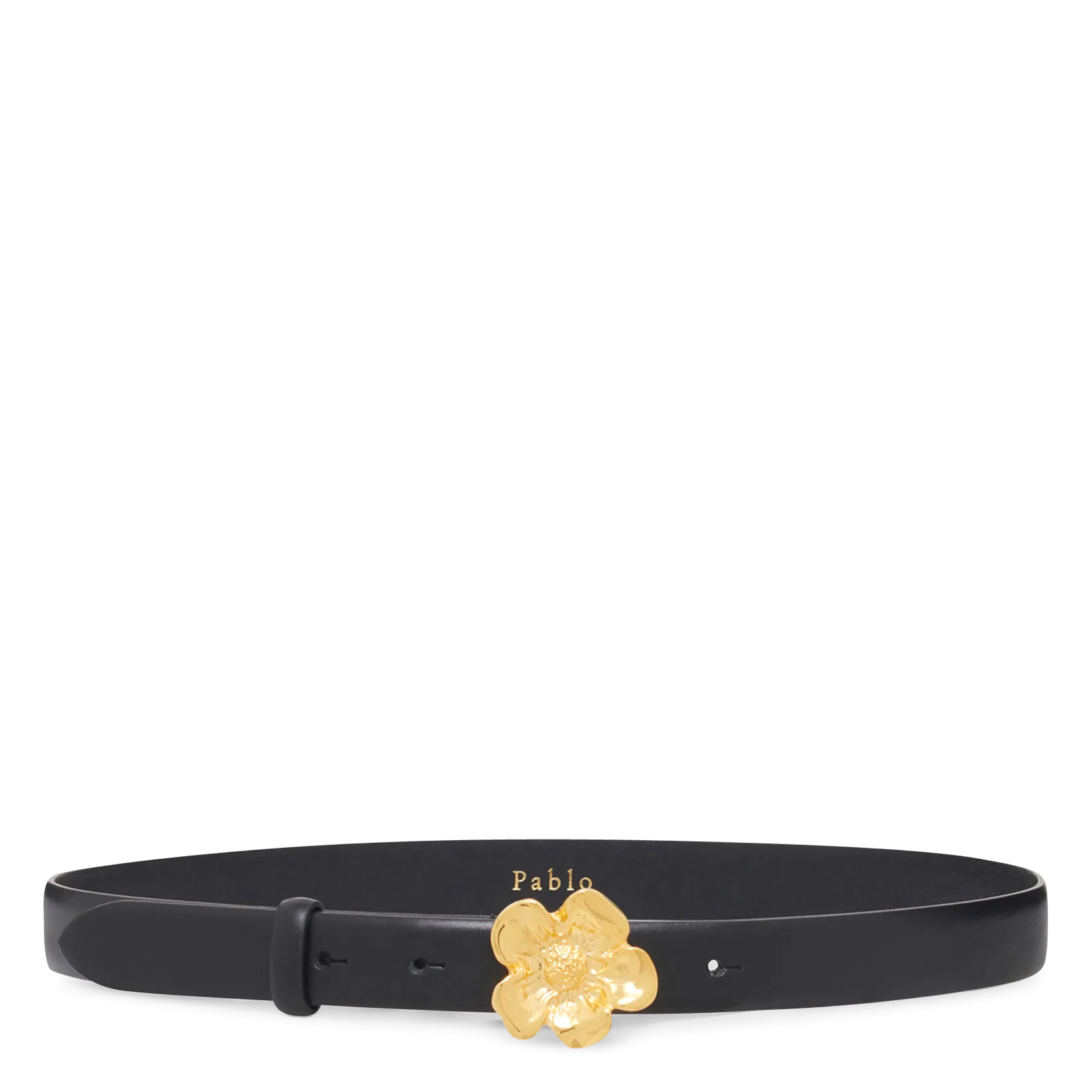 Ceinture à boucle en cuir Noir CALIE