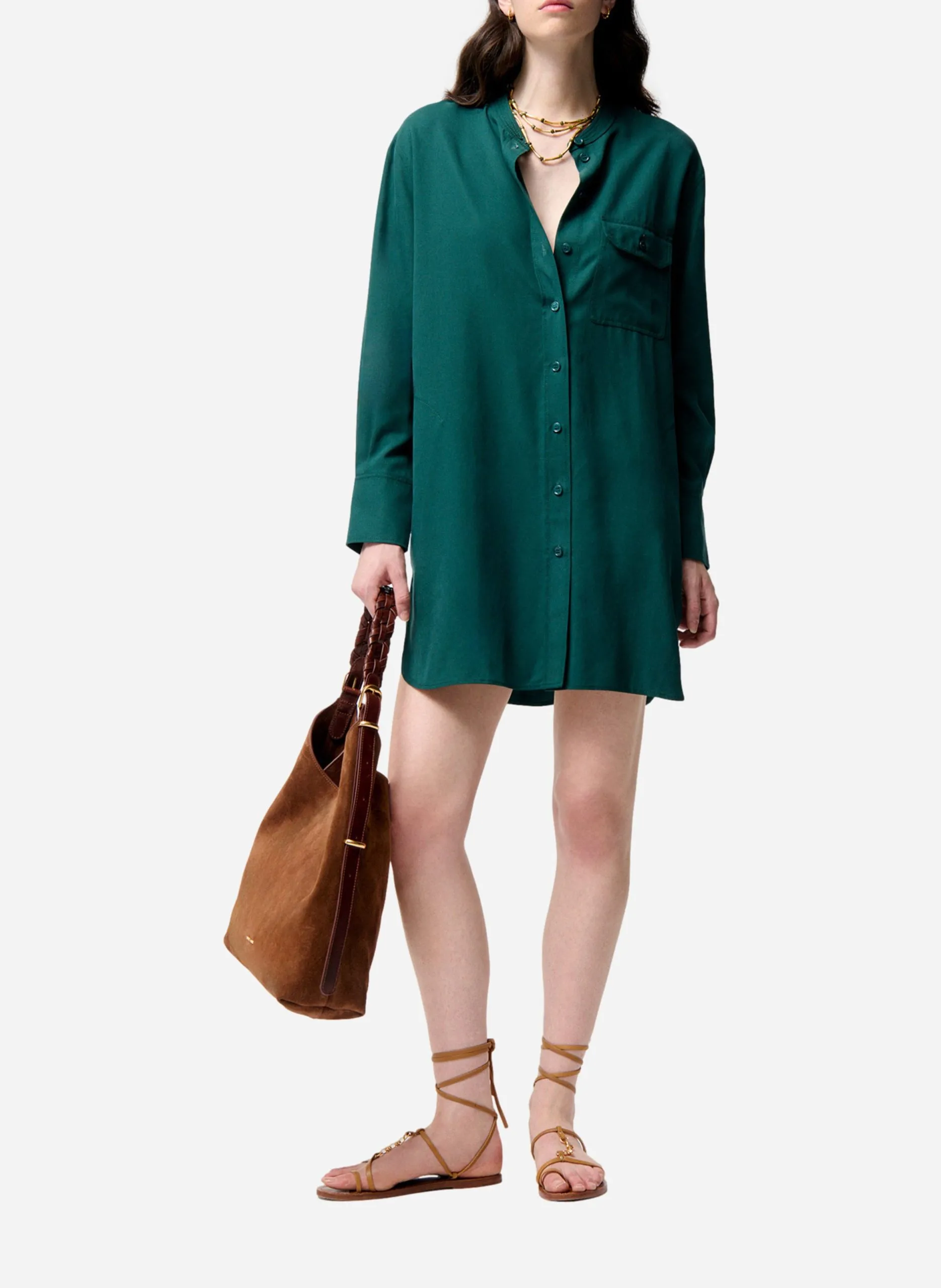 Robe chemise courte Vert DAO