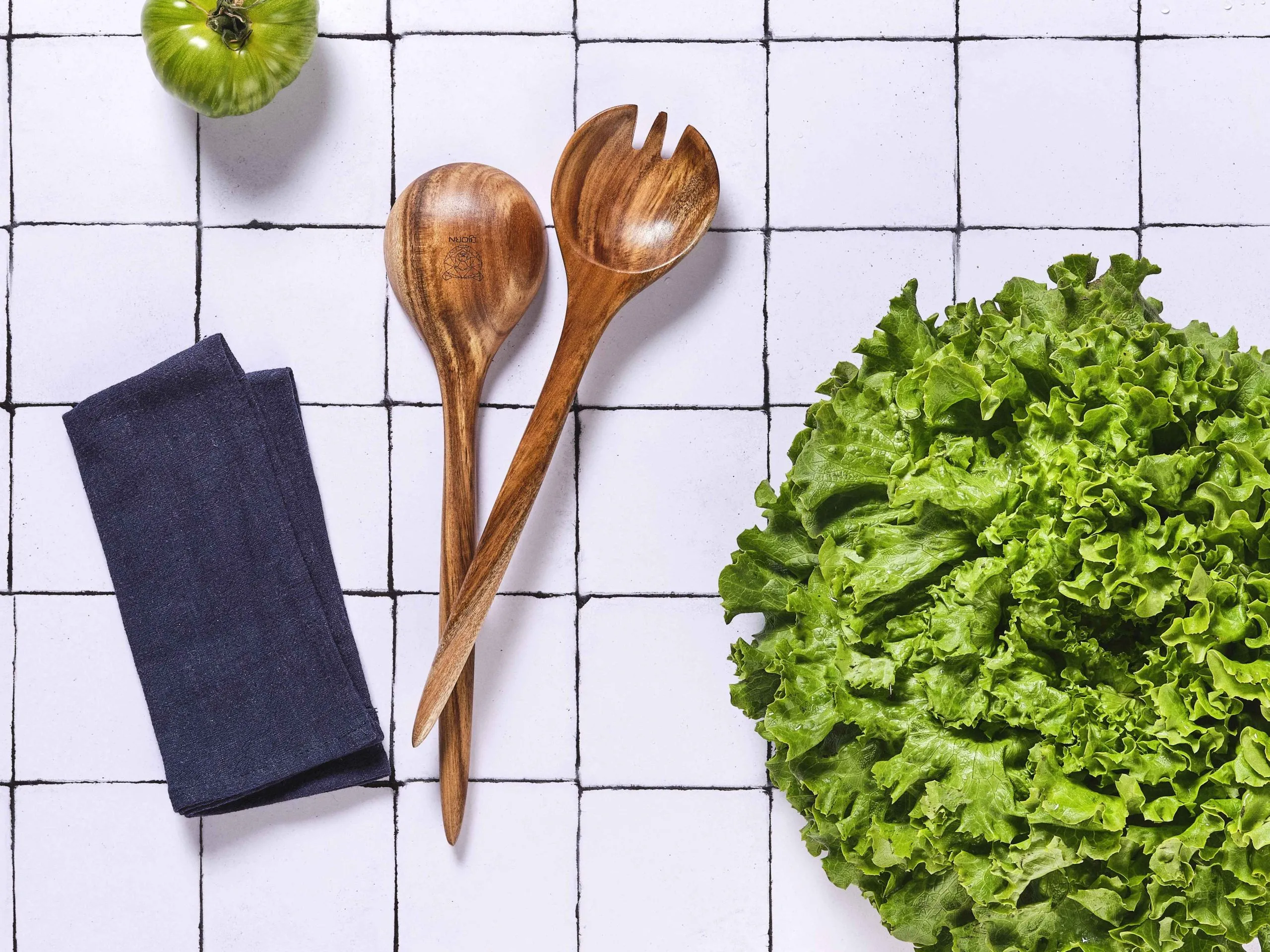 Couverts à salade en bois d'acacia rolf Marron
