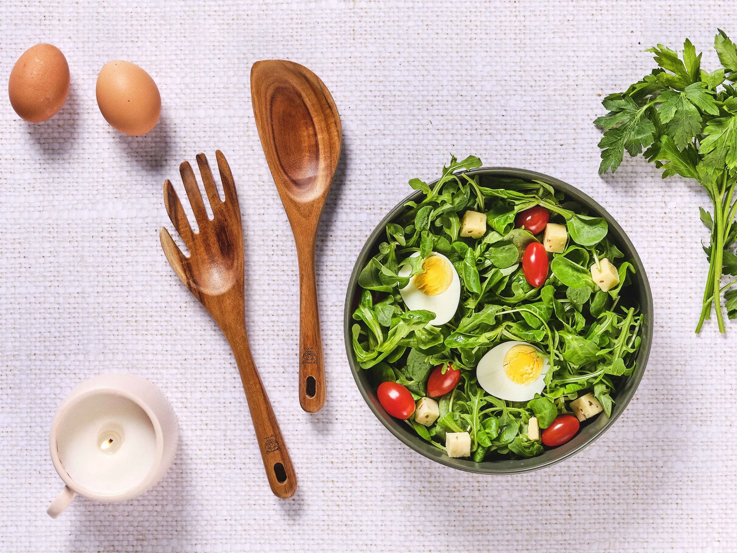 Couverts à salade en bois d'acacia skov Marron
