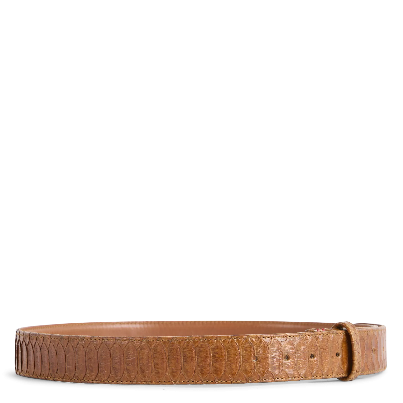 Ceinture en cuir python Marron