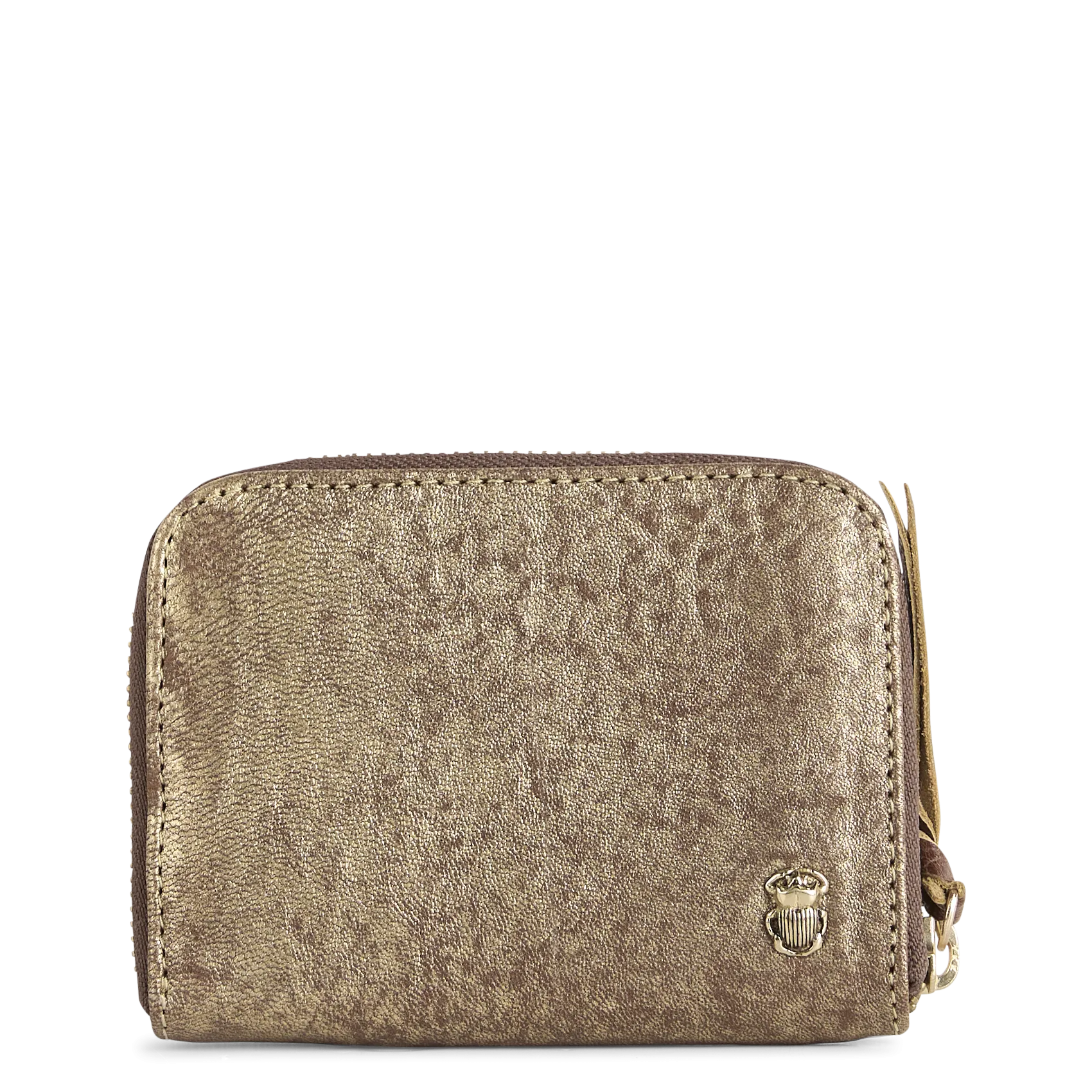 Porte-monnaie en cuir mélangé Doré BOB