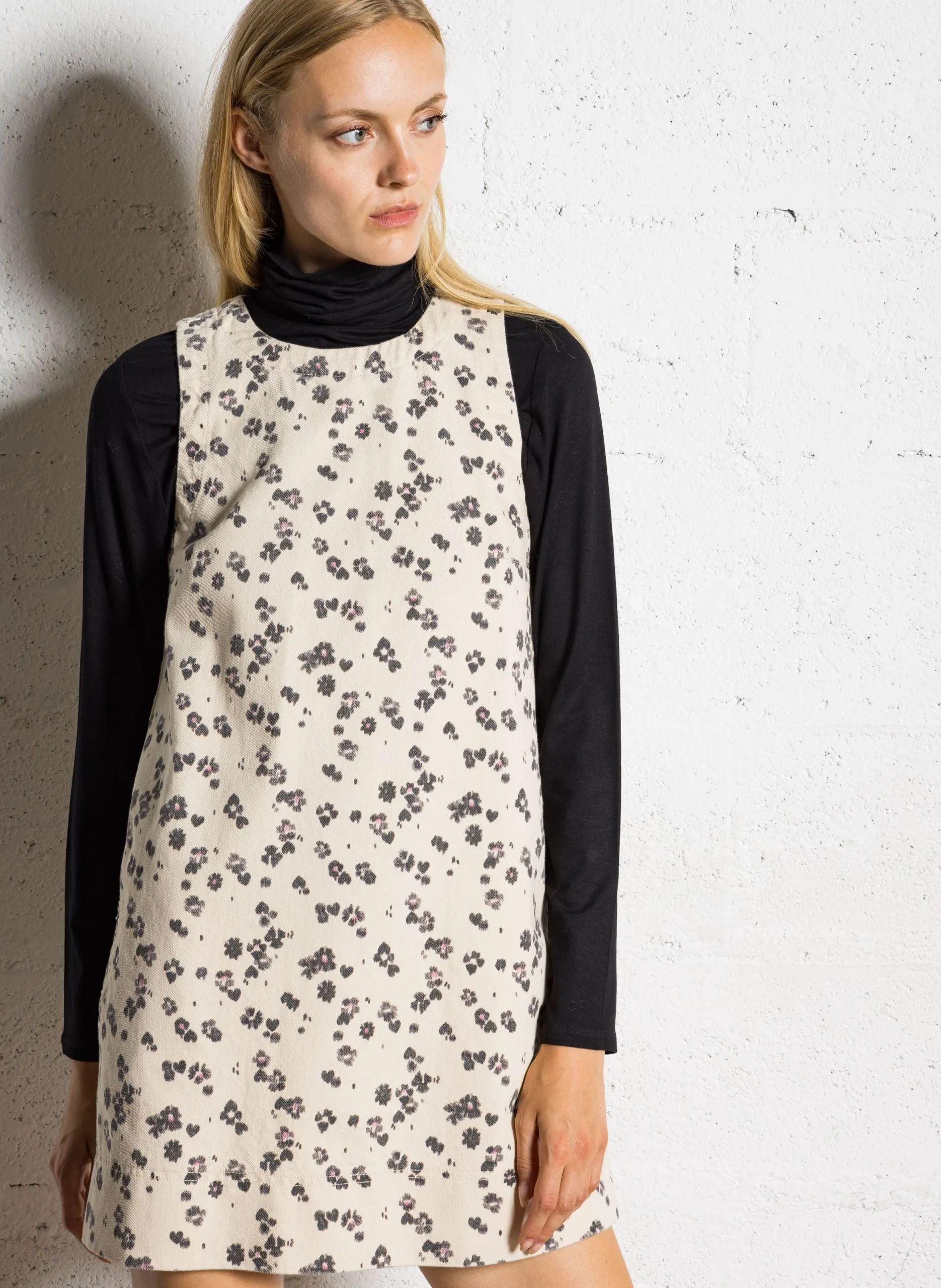 Robe courte évasée en coton Blanc ULMA