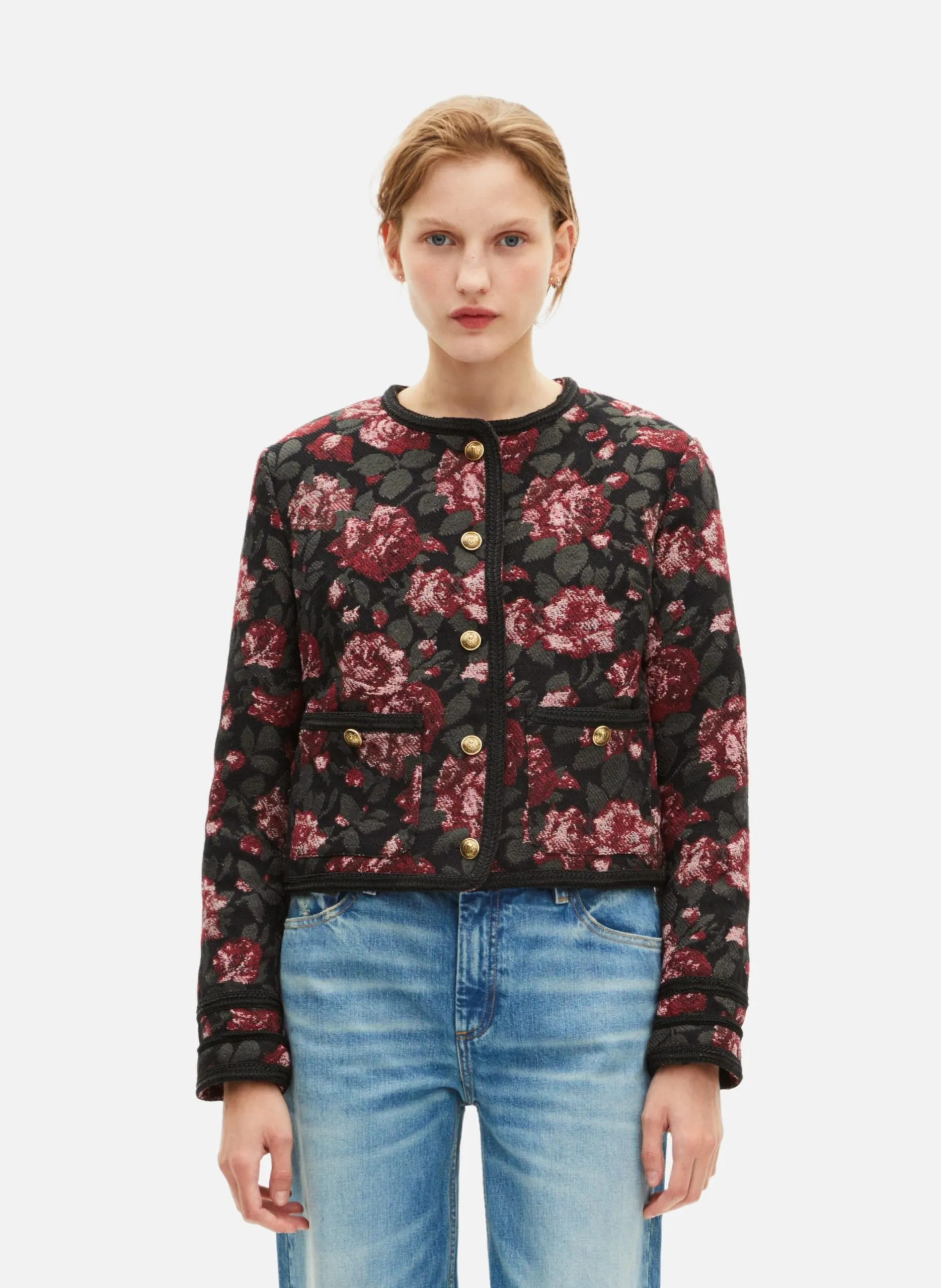 Blouson en jacquard Rouge