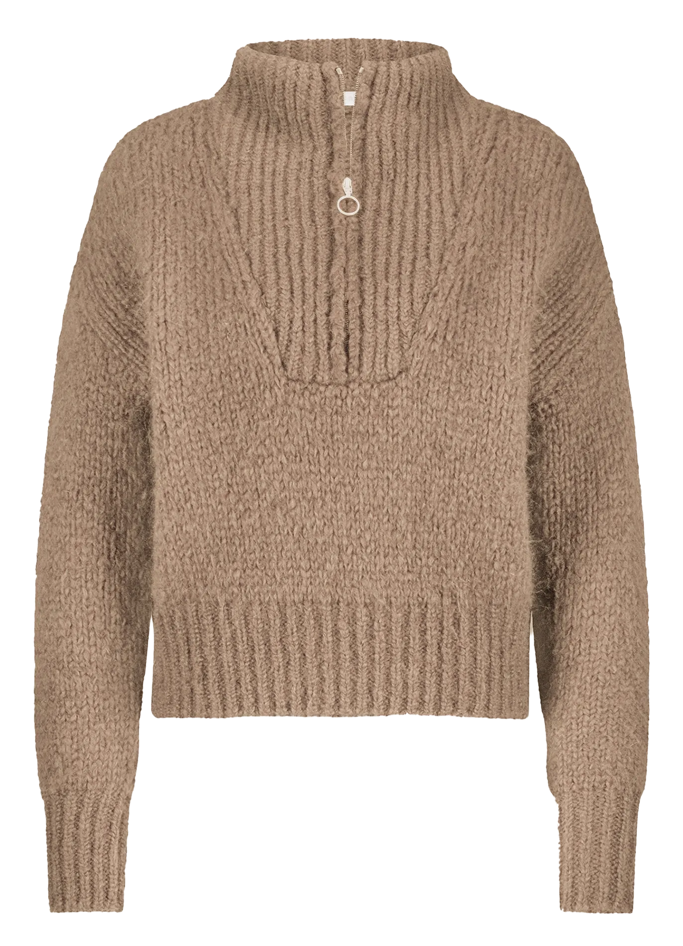 Pull droit col camionneur Beige BOXY