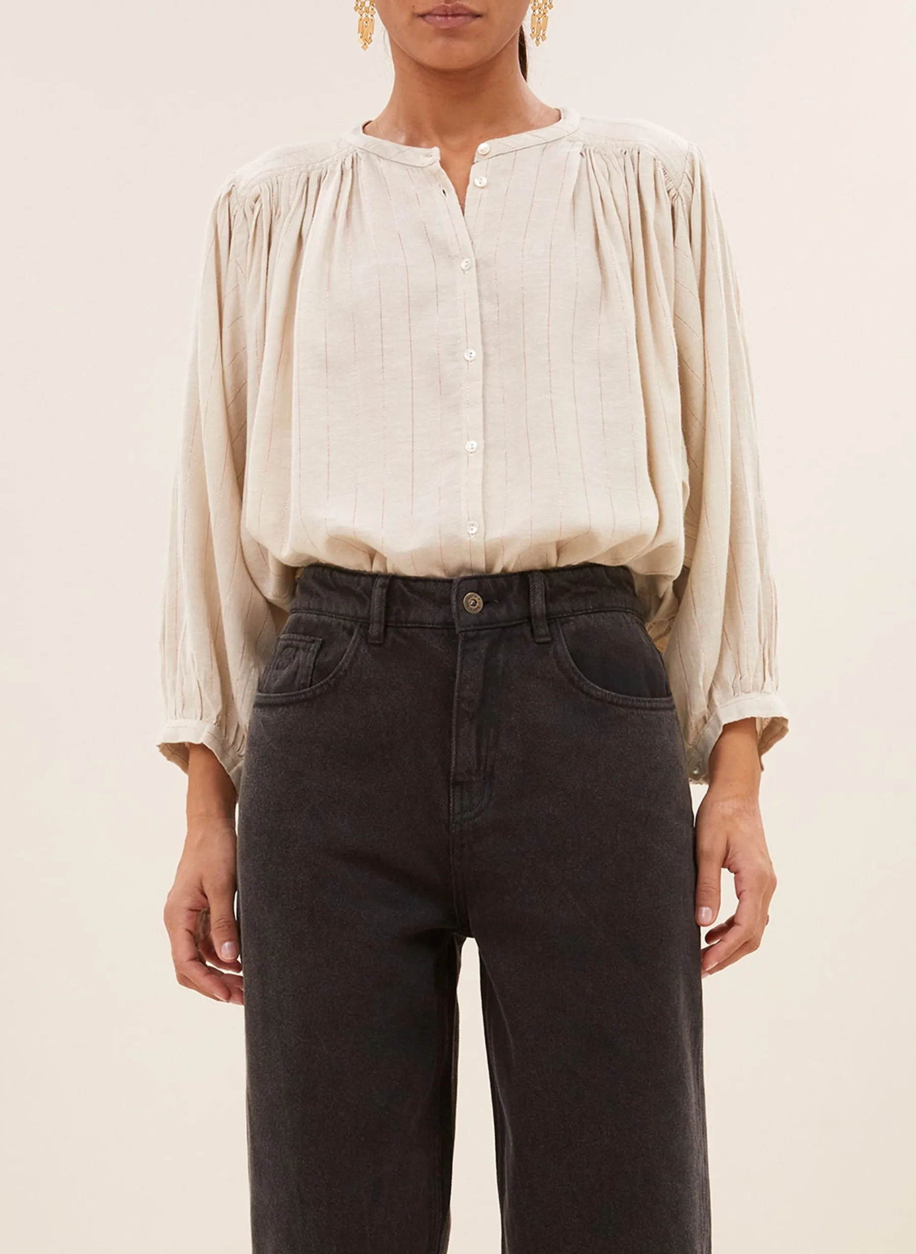 Blouse ample col rond rayée Rose BECKY