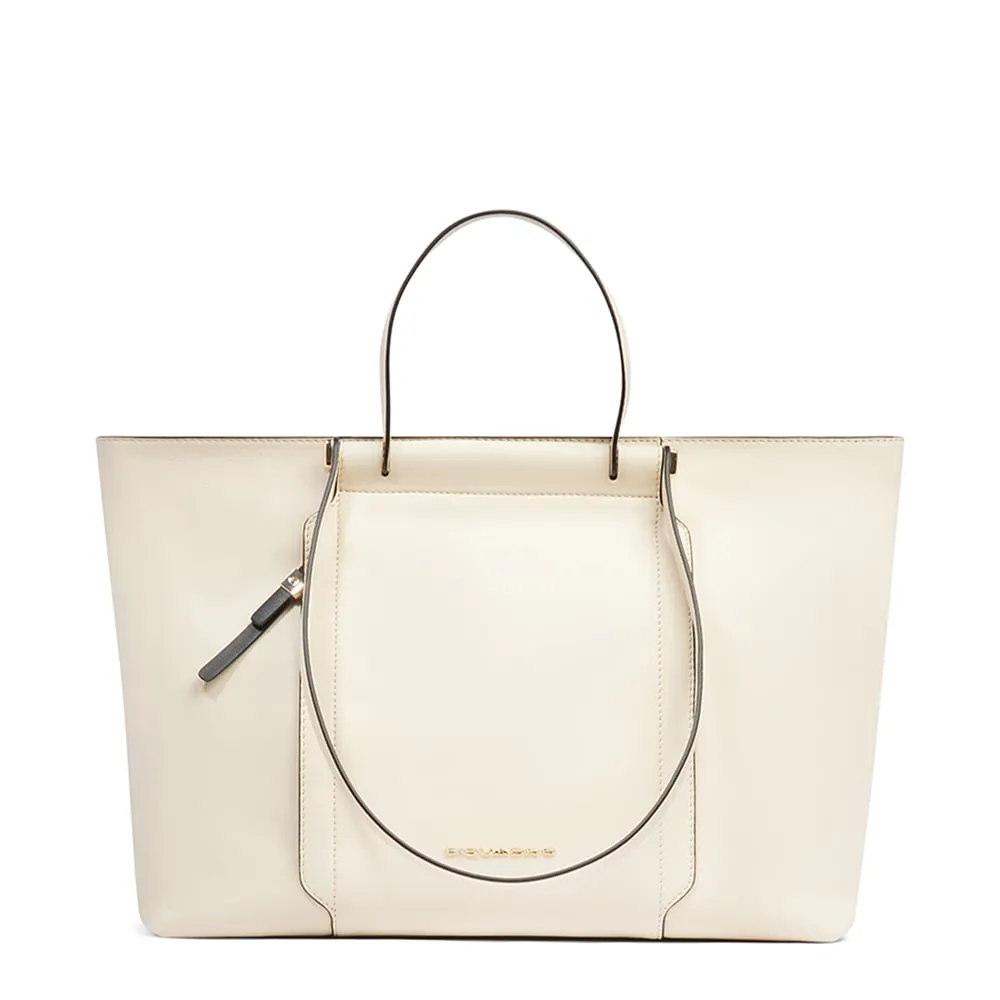 Cabas femme pour ordinateur et ipad® avec protection antichoc et rfid Blanc