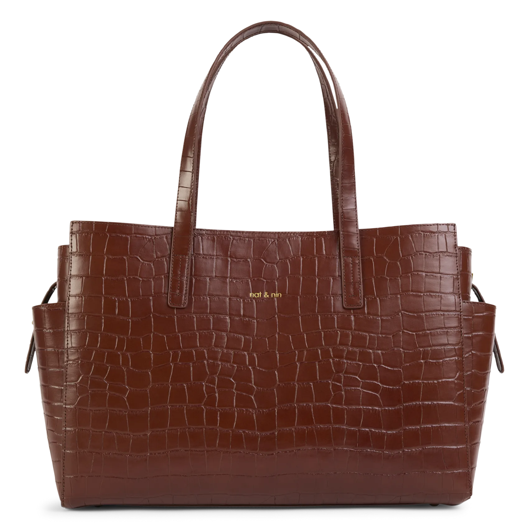 Cabas en cuir motif reptile Violet DAKOTA